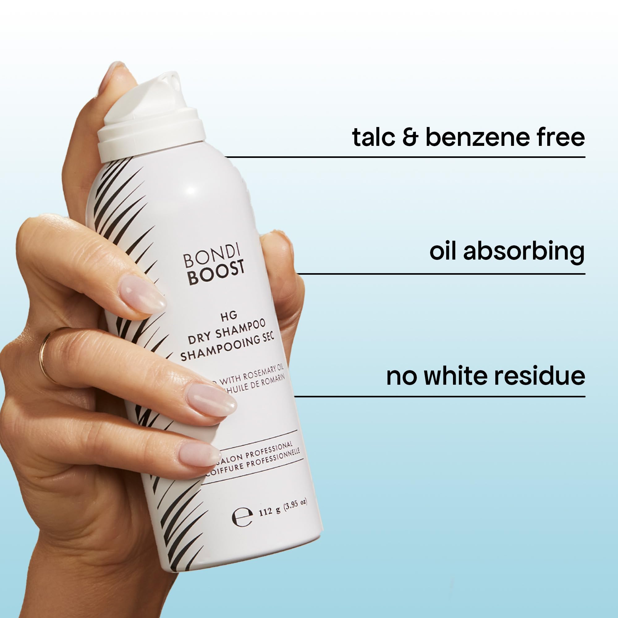 BONDIBOOST HG Dry Shampoo Spray [3.95 oz], Instantly Refresh + Protects & Strengthens Hair, Infused with Rosemary Oil, Works for All Hair Types Including Color