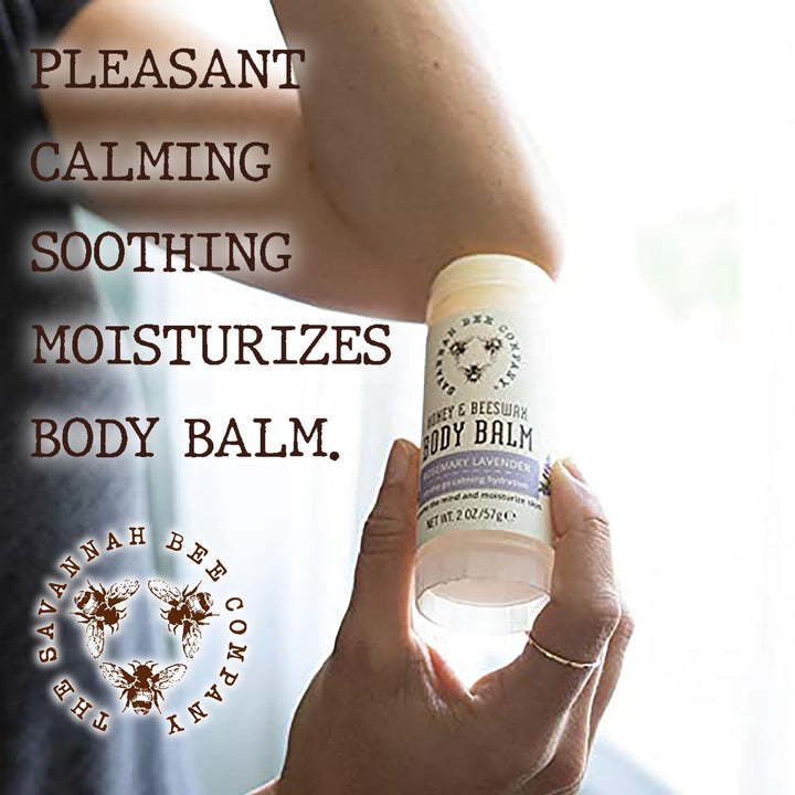 Savannah Bee Company Rosemary Lavender Body Balm - Deep Moisturizing Mess Free Body Balm