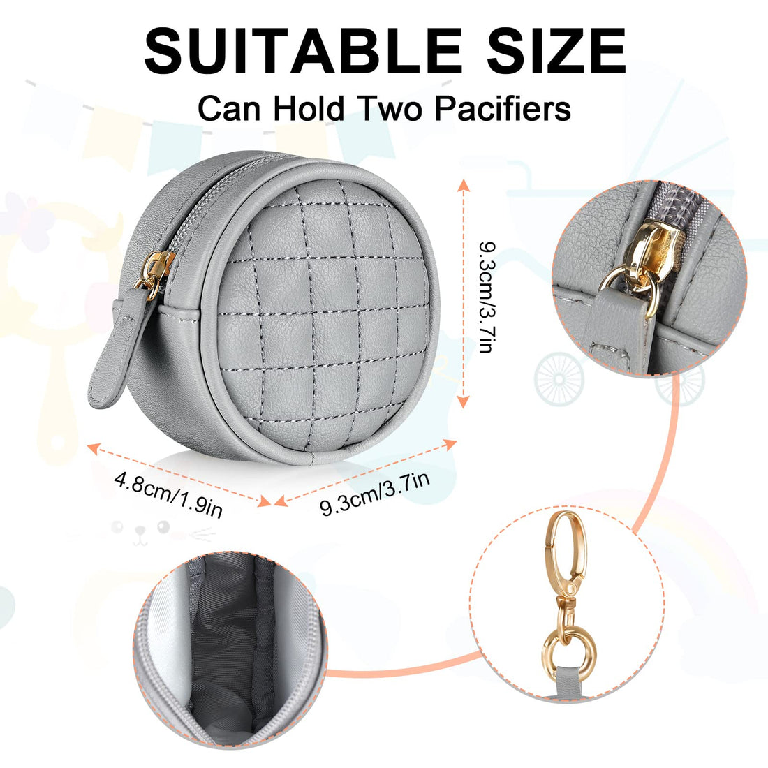 Accmor Baby Pacifier Case with Clip, Baby Pacifier Holder Pouch Box for Travel Outdoor Activities