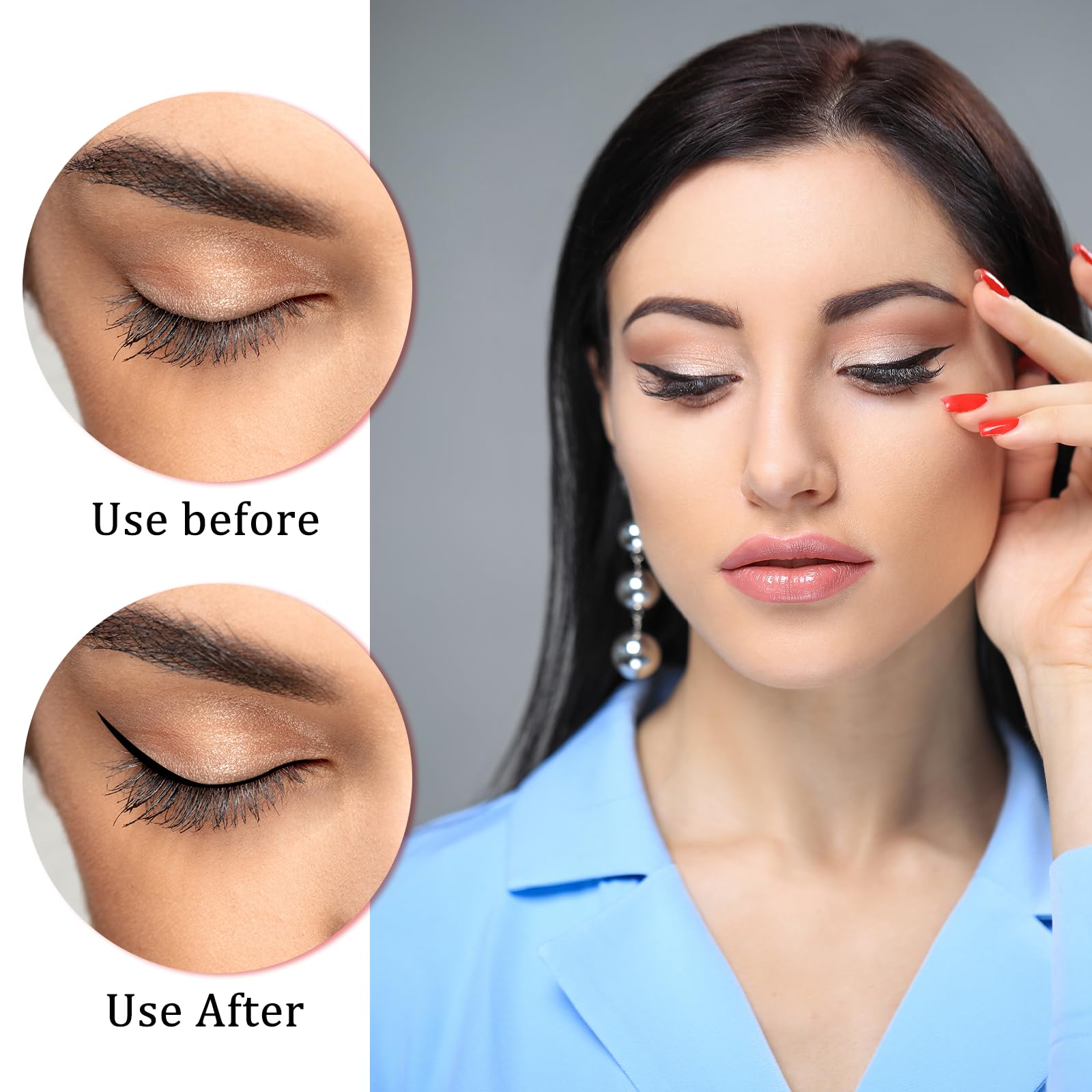 5Pcs Eyeliner Brushes, Fine Angled Eye Liner Ultra thin Precision Makeup Brushes Set, Slanted Flat Angle Eyeliner Brushes for Precision Liner