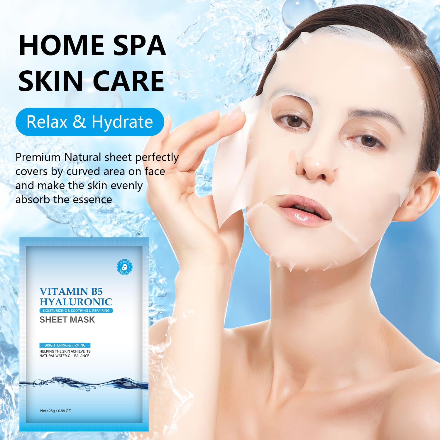 IREV Hydrating Face Masks Skincare, Moisturizing Facial Sheet Mask Skin care for Dry, Oily, Sensitive Skin,B5 Hyaluronic Acid Face Mask, Christmas Gifts for Women 10 Pack