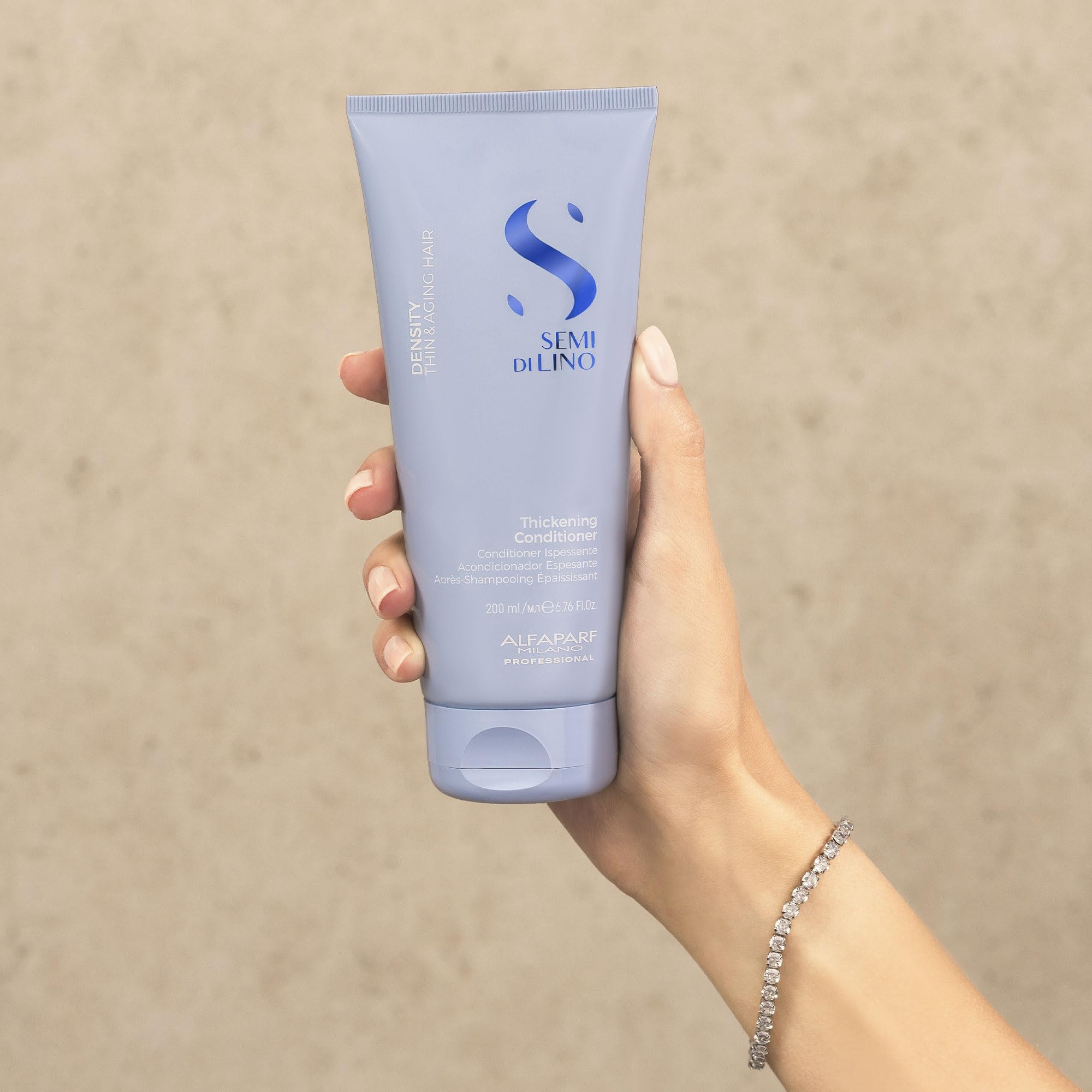 Alfaparf Milano Semi Di Lino Density Conditioner - Sulfate-Free Detangling Conditioner - Moisturizing Conditioner for Thin Hair with Filler Complex - Provides Softness & Added Volume
