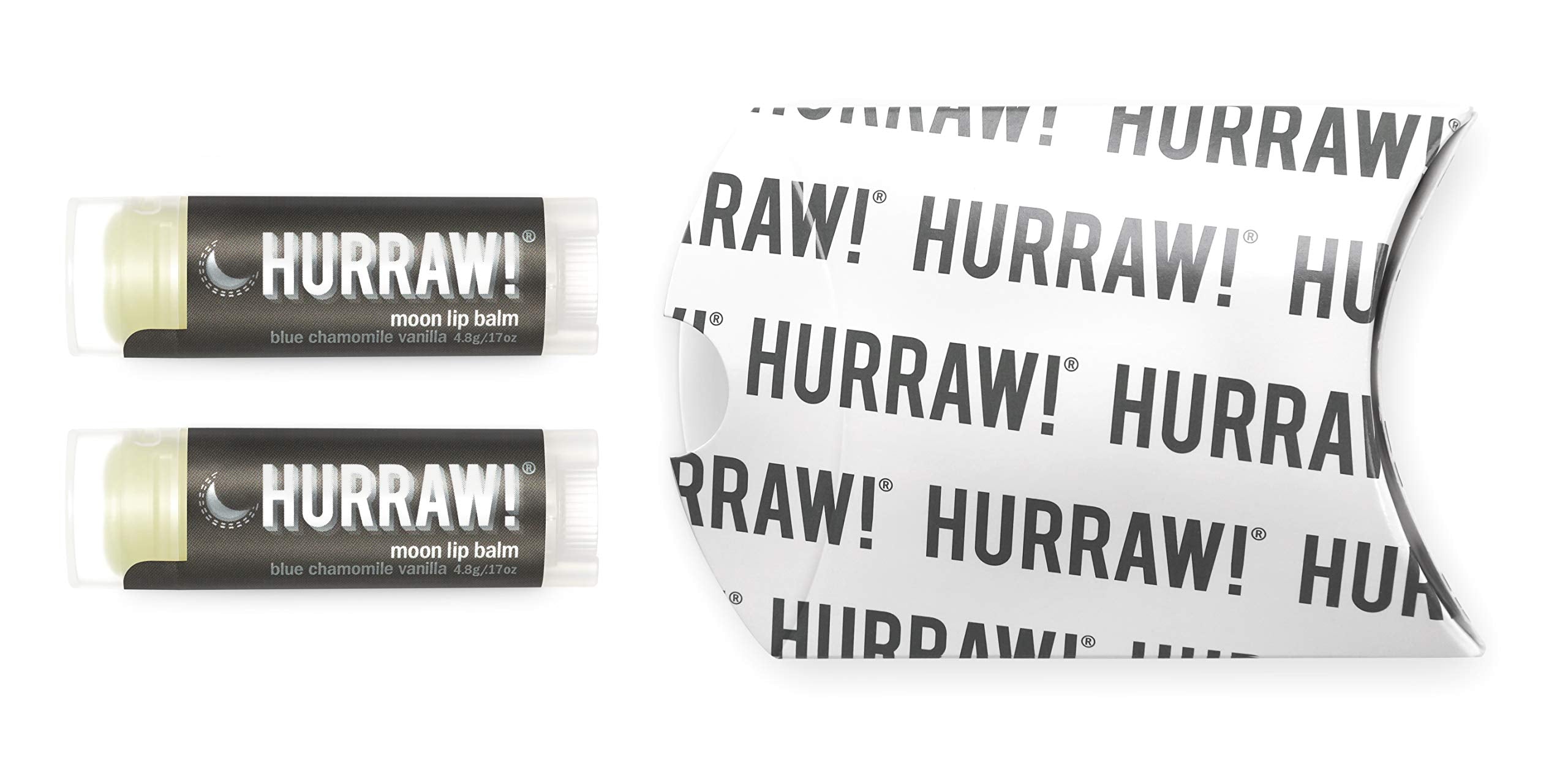 2-Pack Hurraw! All Natural Lip Balm Night Treatment (Moon)