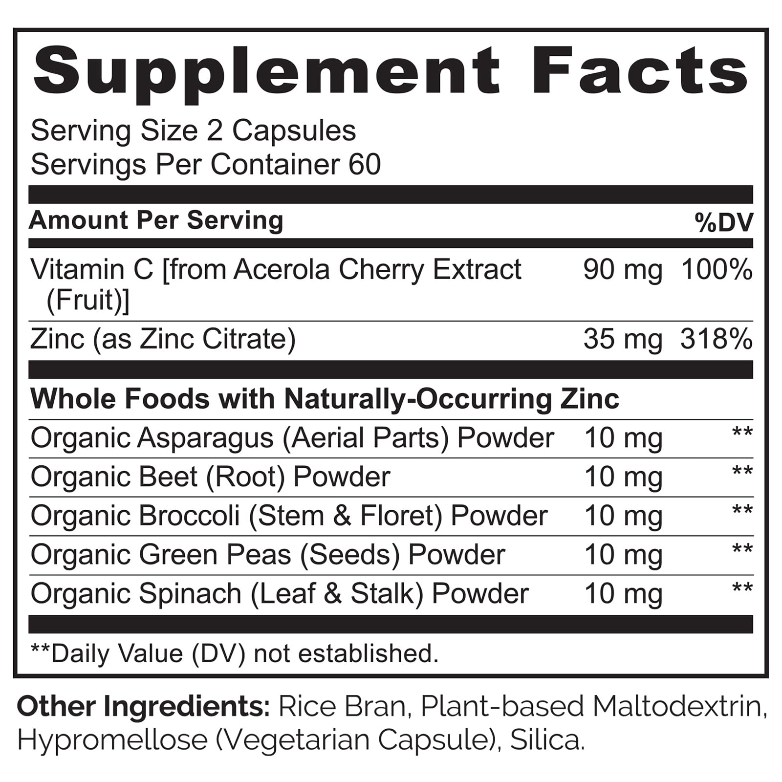 NATURELO Vegan Zinc Whole Food Complex Supplement with Vitamin C for Immune Support and Healthy Skin, Hair, and Nails - 120 Capsules