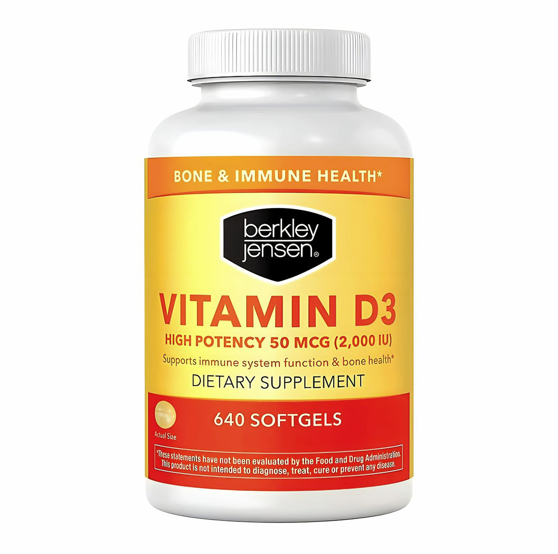 berkley jensen High Potency Vitamin D3 2000IU (50 mcg) (640 Softgels), Dietary Supplement for Teeth, Muscle, Immune Function, and Bone Health, for Men and Women, Made in USA, 640 Day Supply