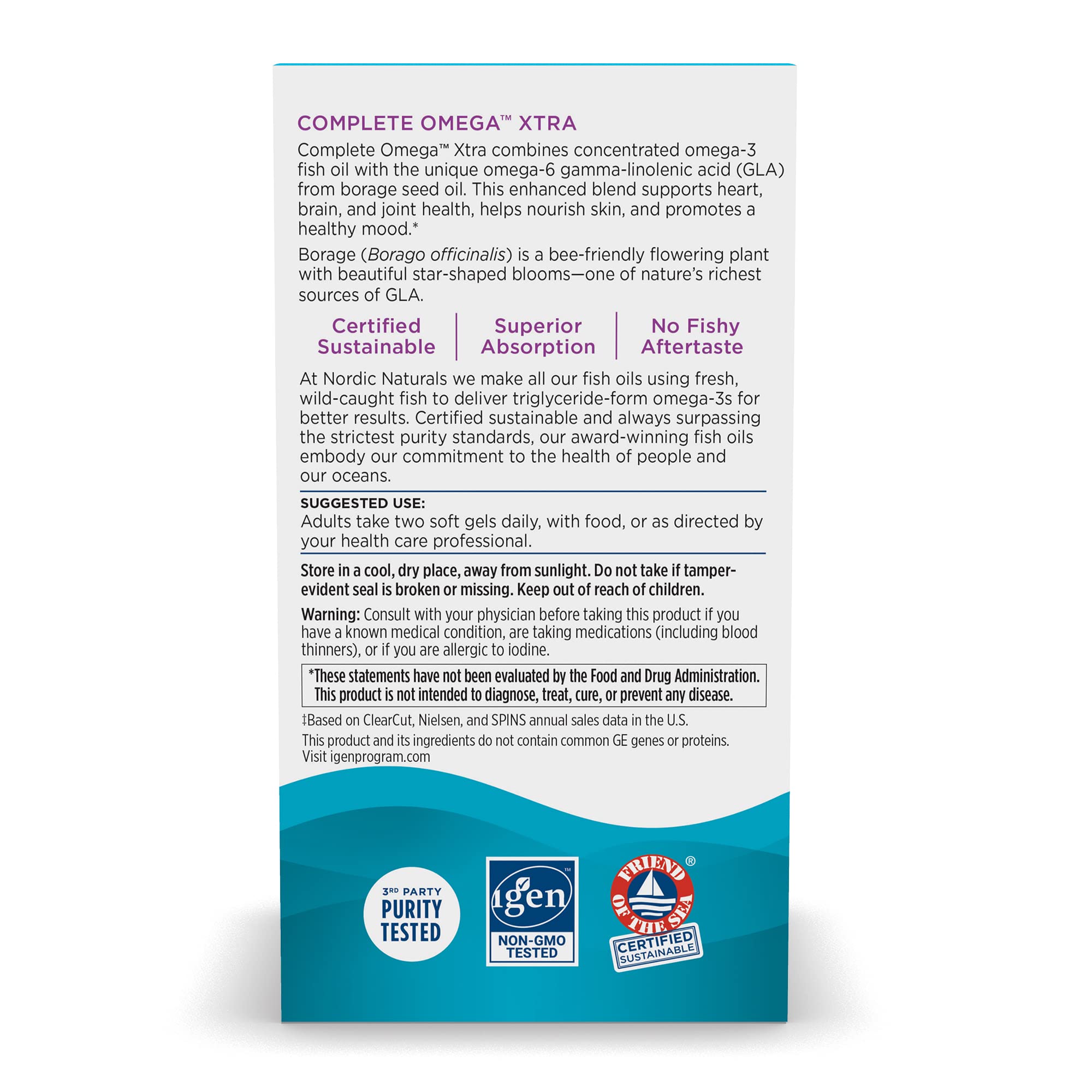Nordic Naturals Complete Omega Xtra, Lemon - 60 Soft Gels - 1360 mg Omega-3 + 76 mg GLA - Healthy Skin, Joints & Cognition - Non-GMO - 30 Servings