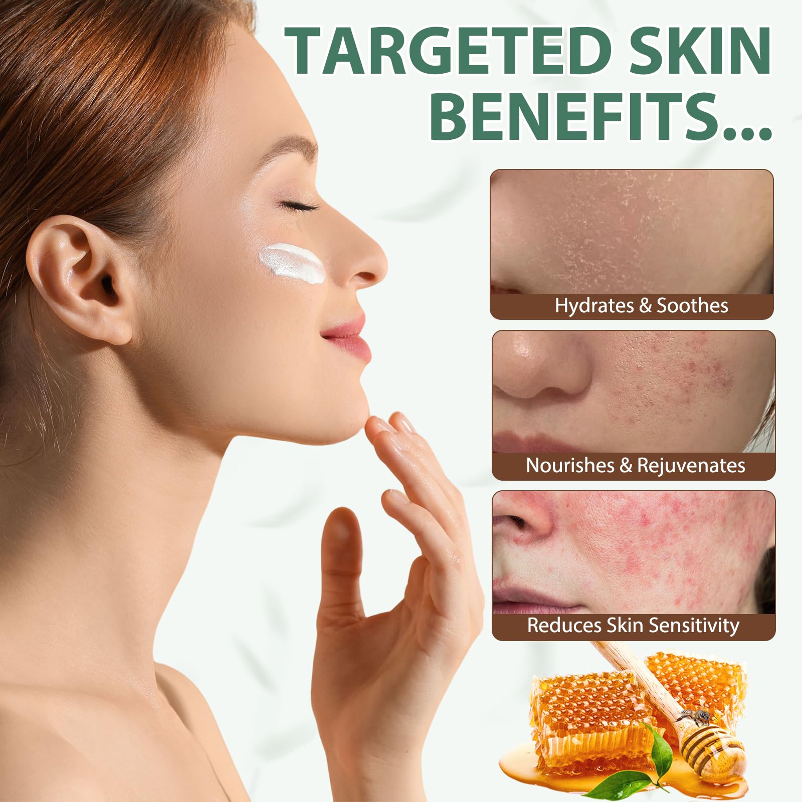 XINSZLIN Beef Tallow and Honey Balm, Beef Tallow for Skin, Face & Body Moisturizer with Grass-Fed Pure Beef Tallow, Honey Beeswax, Whipped Tallow Cream Delivers Deep Hydration Skin