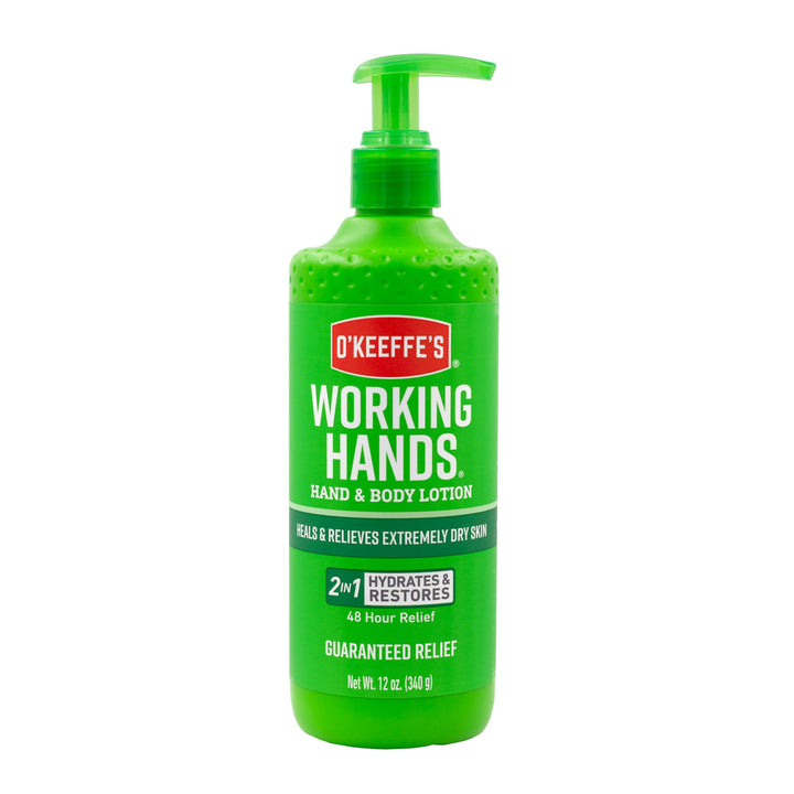 O'Keeffe's Hand and Body Lotion - 12 oz Pump (1 Pack) - Healing Lotion, Relieves Extremely Dry Skin