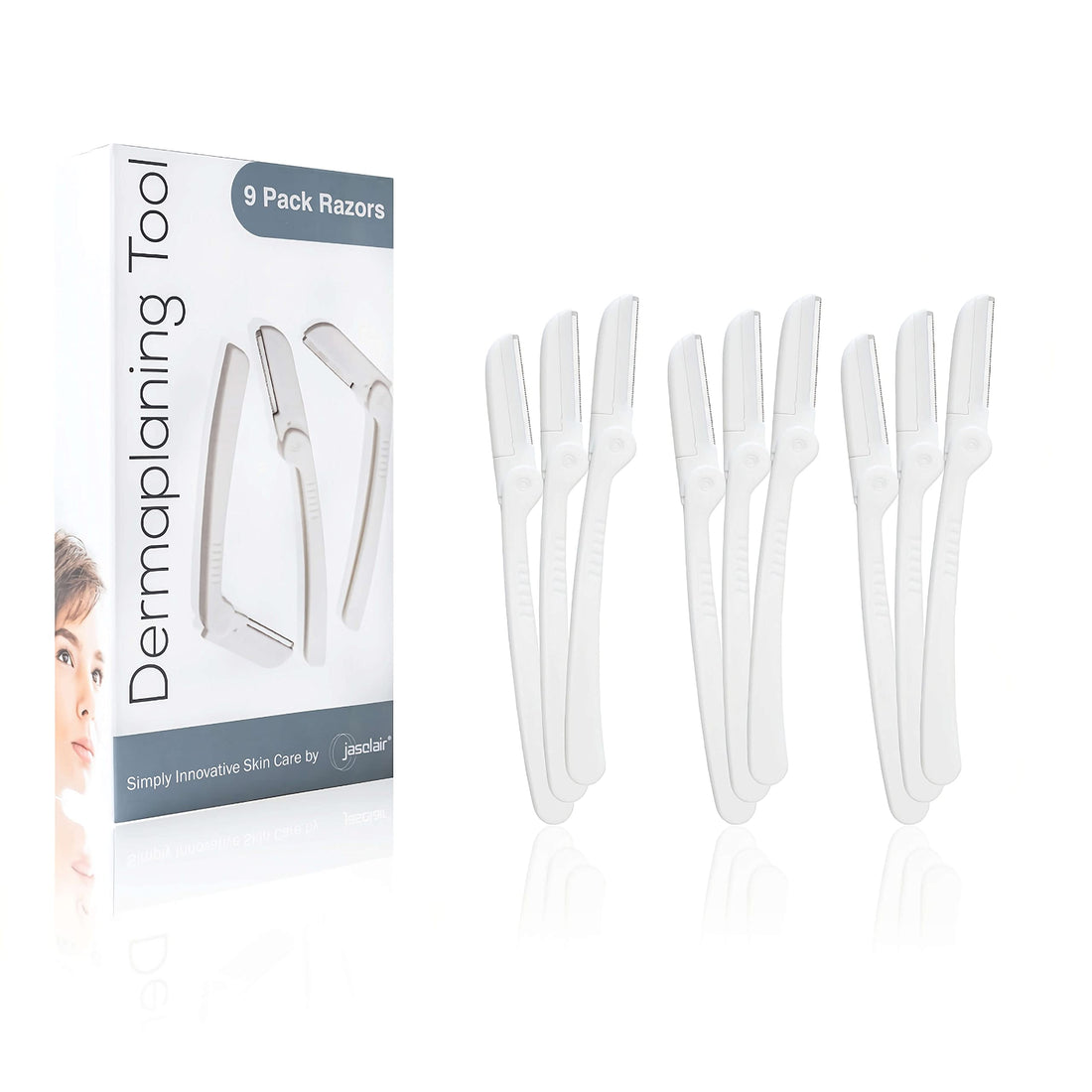 Dermaplaning Tool (9 Count) – Easy to Use Dermaplane Razor for Face – Precision Facial Razor for Eyebrows & Peach Fuzz - Gentle Exfoliating Shaver for Smooth, Radiant Skin