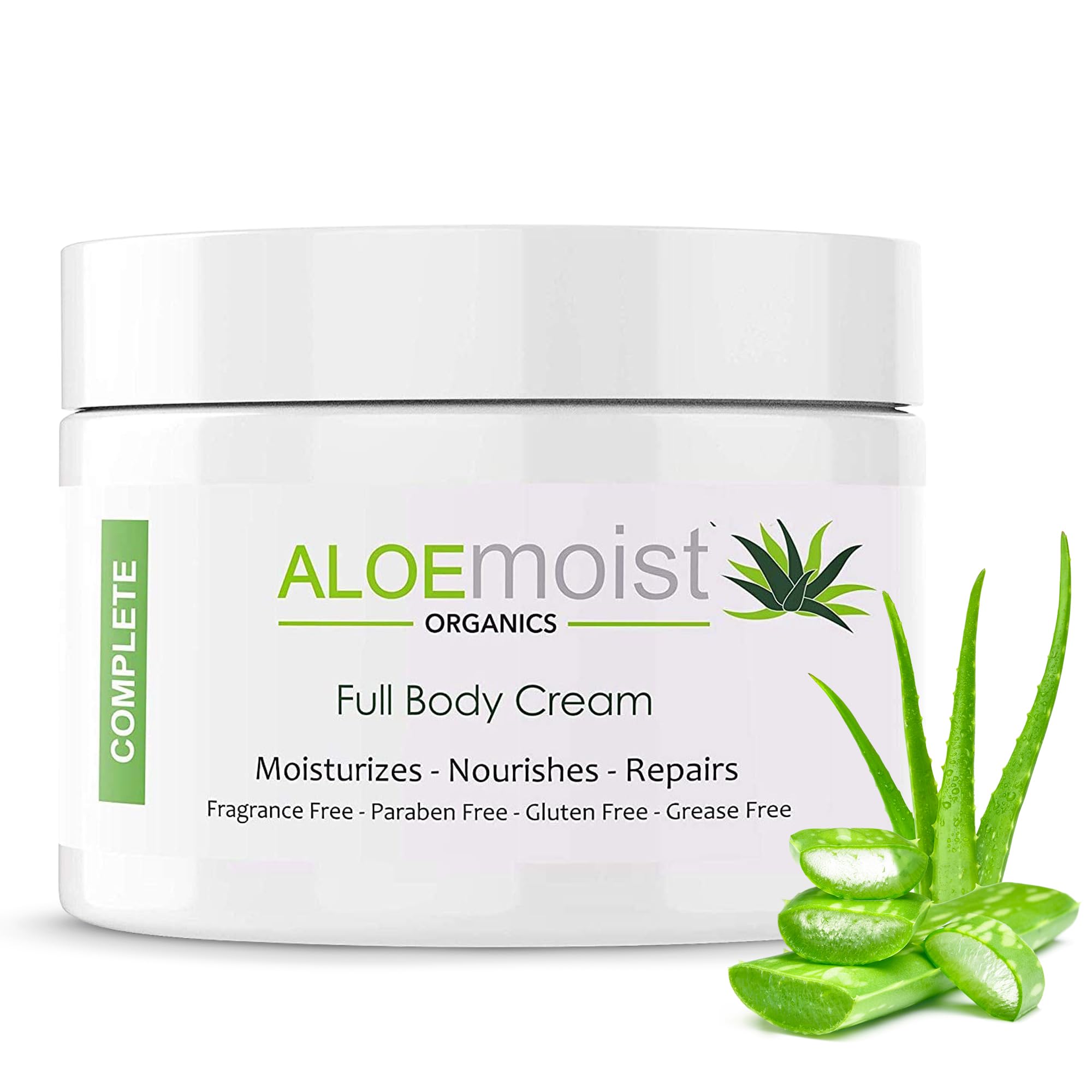Anti Aging Moisturizer Cream for Face and Body by AloeMoist with Organic Aloe, Retinol, Vitamin C, E, Green Tea and More - Repairs and Hydrates for Younger, Healthier Skin 8oz