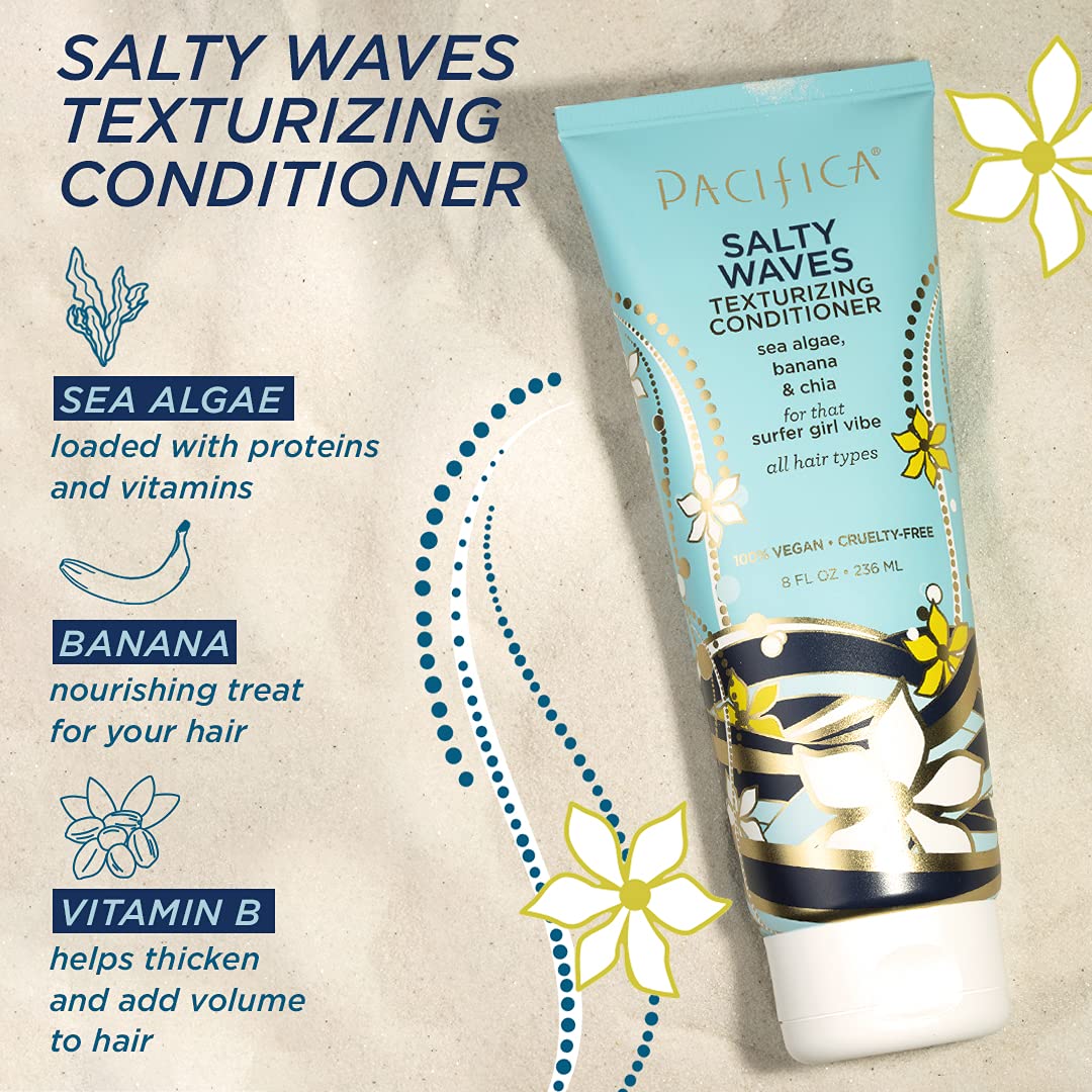Pacifica Salty Waves Texturizing Conditioner - 100% Vegan - Sulfate Free - 8 oz