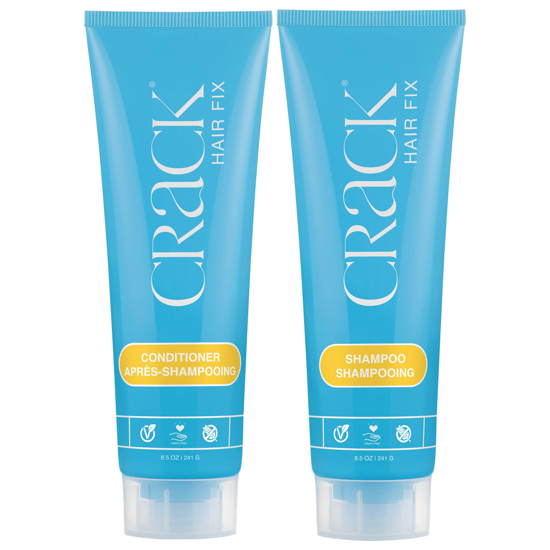 Crack: Protective Improved-Shine Clean & Soaper Shampoo with Protective Leave-In Treatment Conditioner, 10 oz each