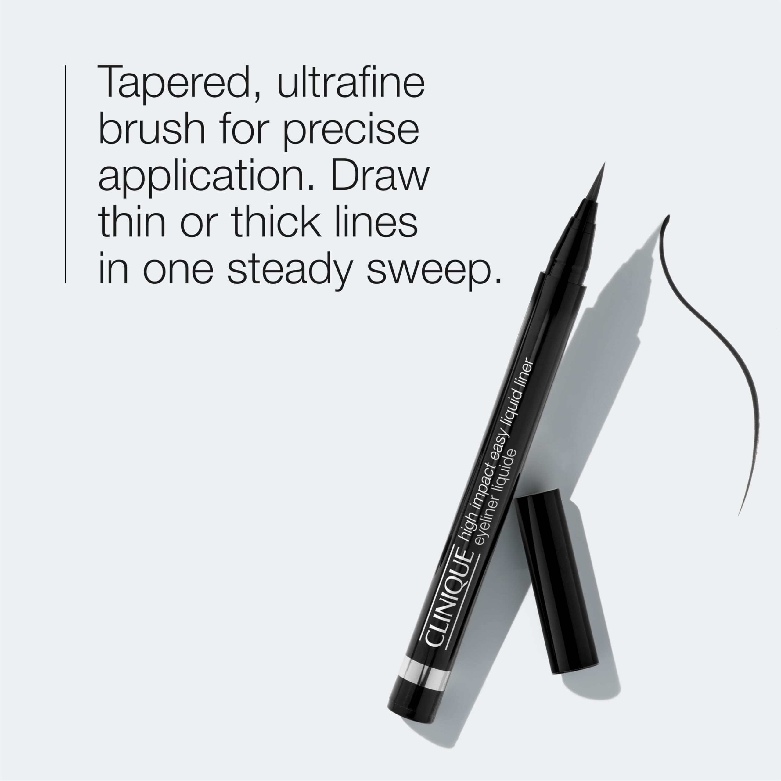 Clinique High Impact Easy Liquid Eyeliner | Waterproof, Long Lasting, Smudge Resistant + Safe For Sensitive Eyes, Black, 1 Count