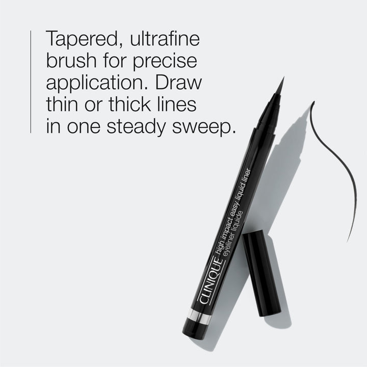 Clinique High Impact Easy Liquid Eyeliner | Waterproof, Long Lasting, Smudge Resistant + Safe For Sensitive Eyes, Black, 1 Count