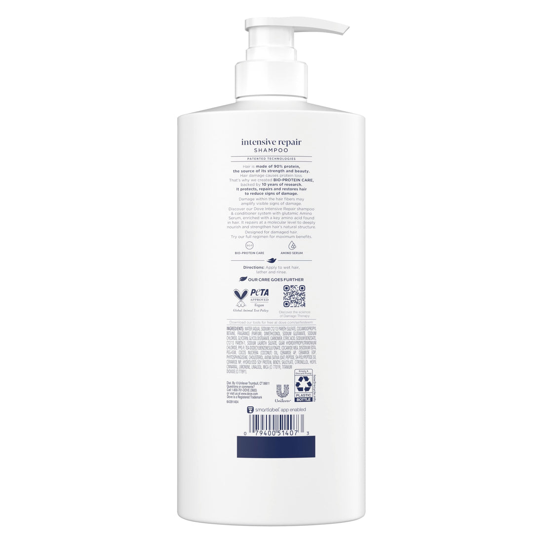 Dove Shampoo 4 Pack Intensive Repair for Damaged Hair with Bio-Protein Care Technology and Amino Serum 28 Fl Oz