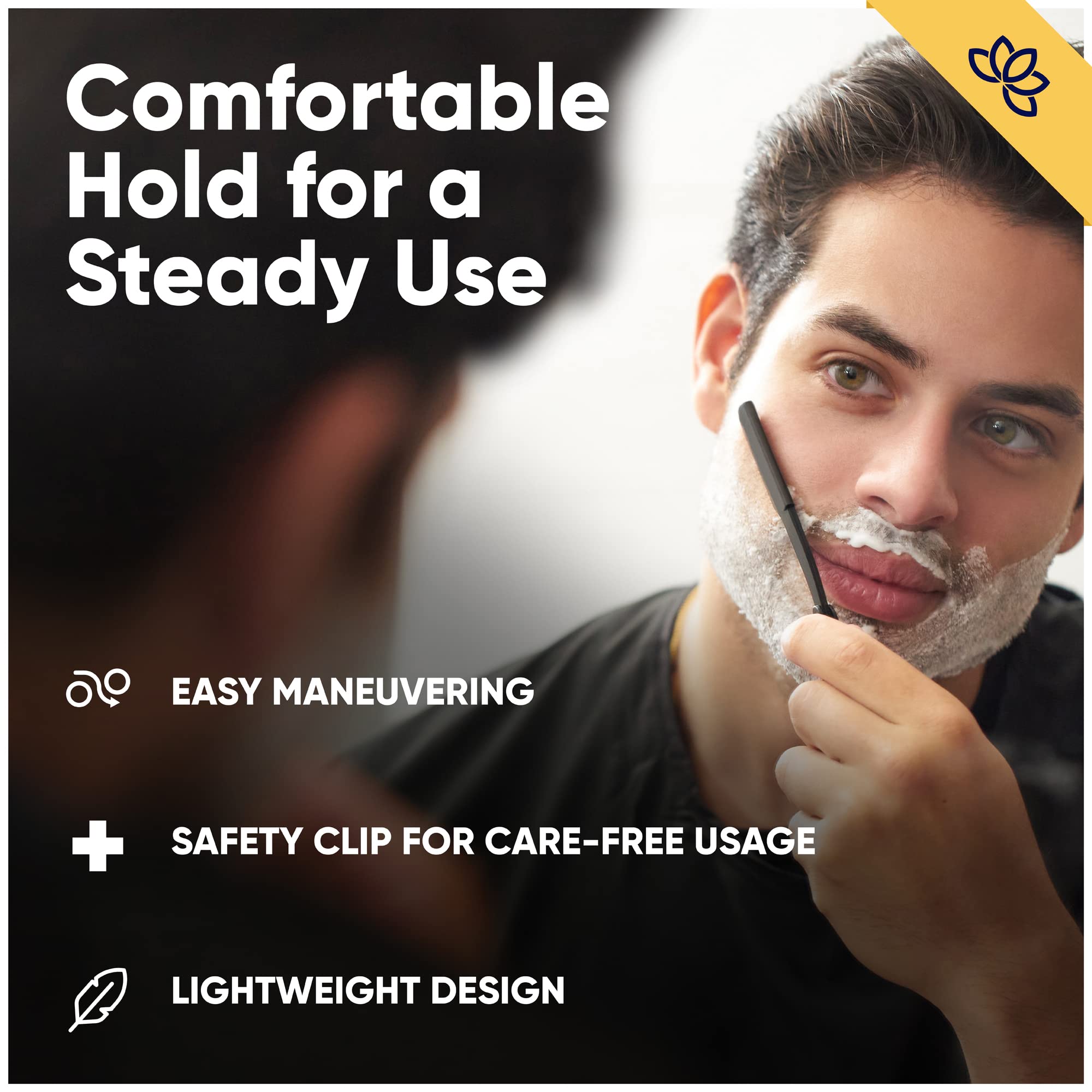 Equinox Professional Straight Edge Shaving Razor - Matte Black