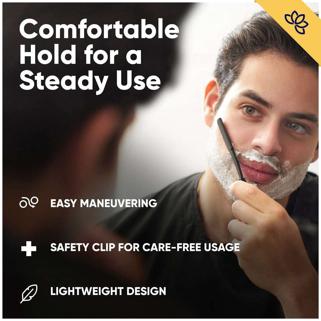 Equinox Professional Straight Edge Shaving Razor - Matte Black