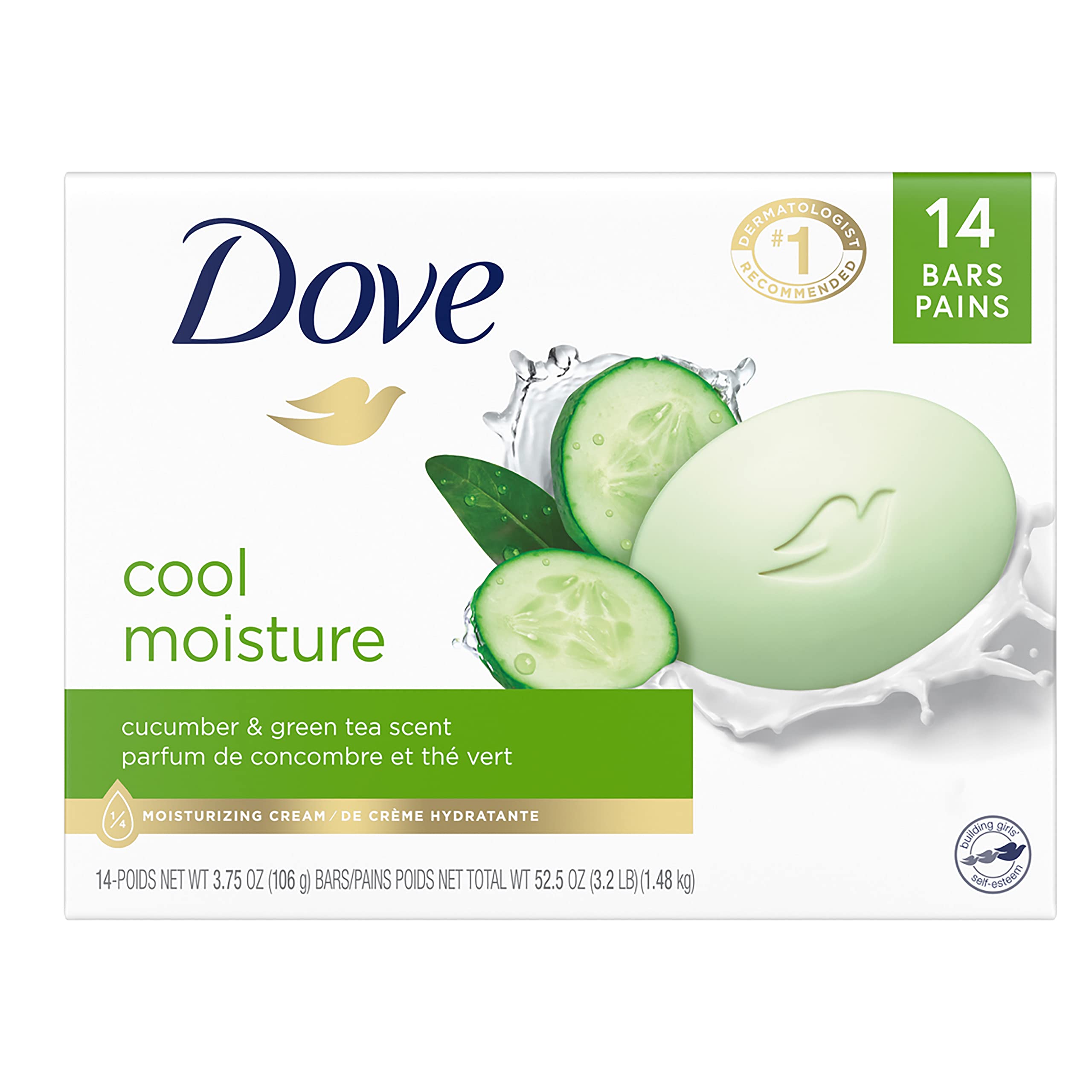 Dove Soap Bar Cool Moisture 3.75 oz 14 Bars