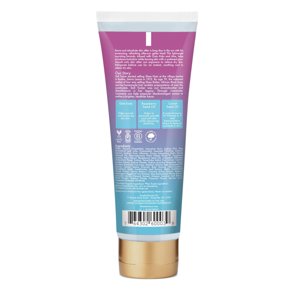 Sheamoisture Gotu Kola & Raspberry Seed Oil After Sun Body Gelee, 8oz, pack of 1