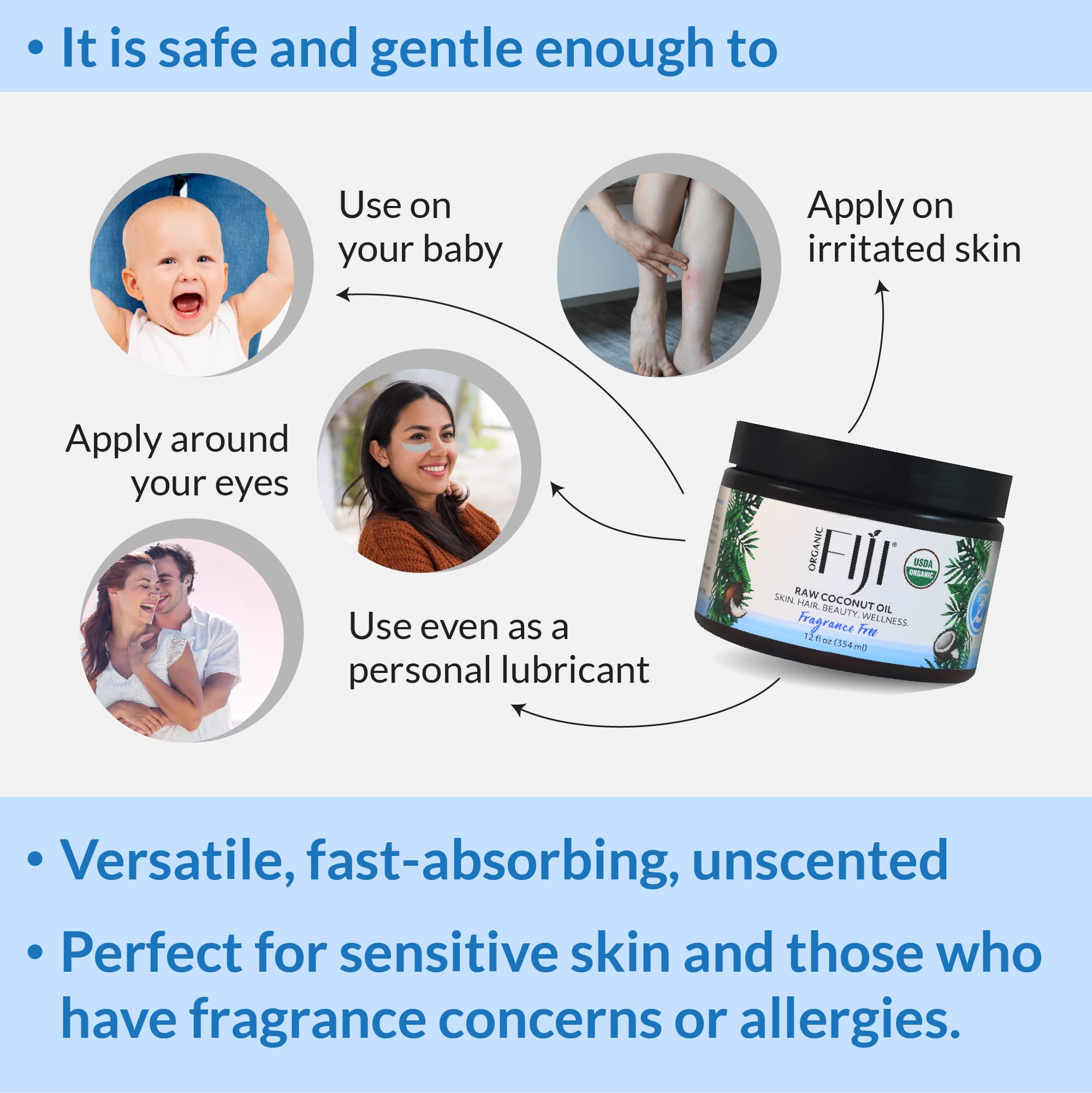 Organic Fiji Raw Cold Pressed Coconut Oil, 12 oz