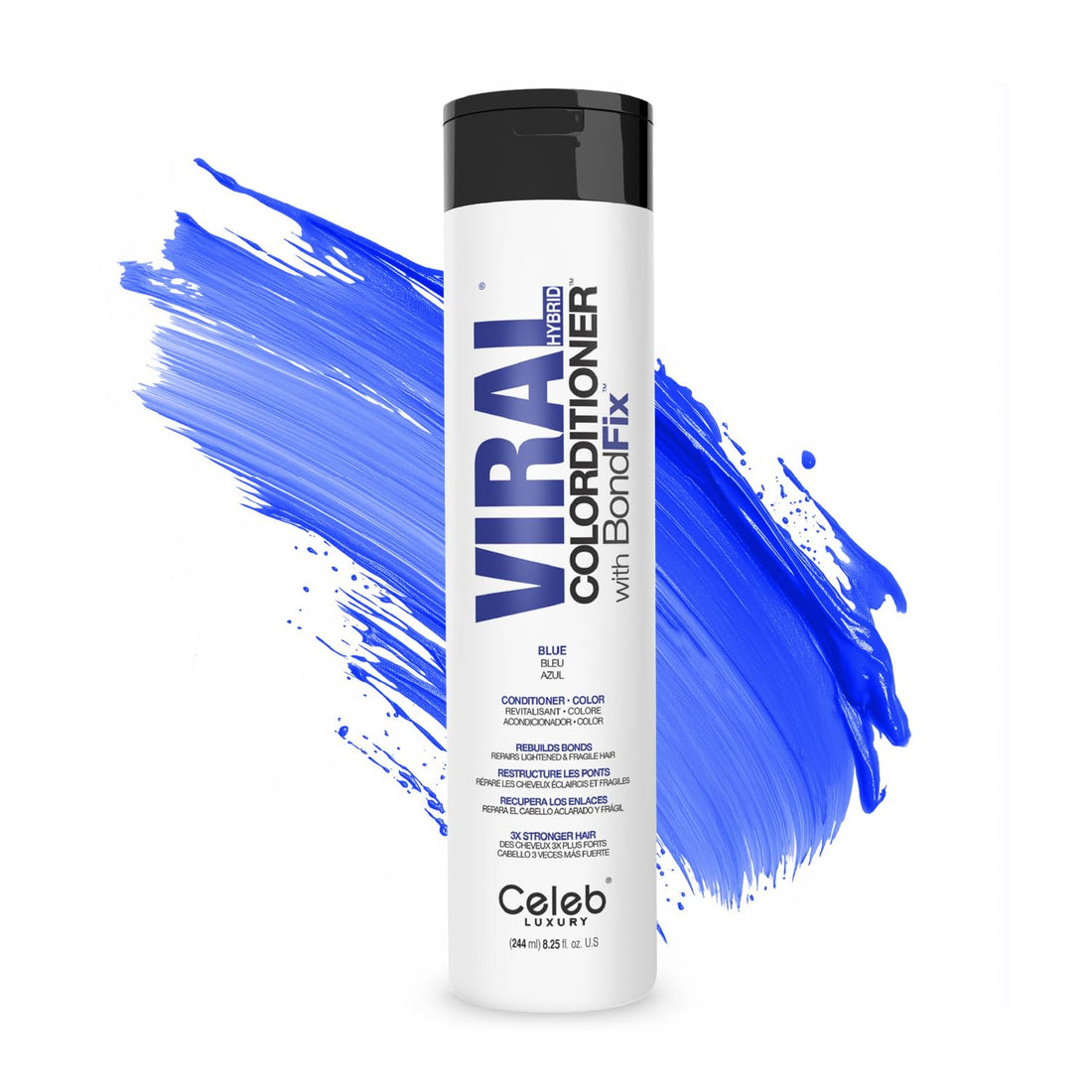 Celeb Luxury Viral Colorditioner, Professional Semi-Permanent Hair Color Depositing Conditioner, Blue 8.25 Fl Oz (Pack of 1)