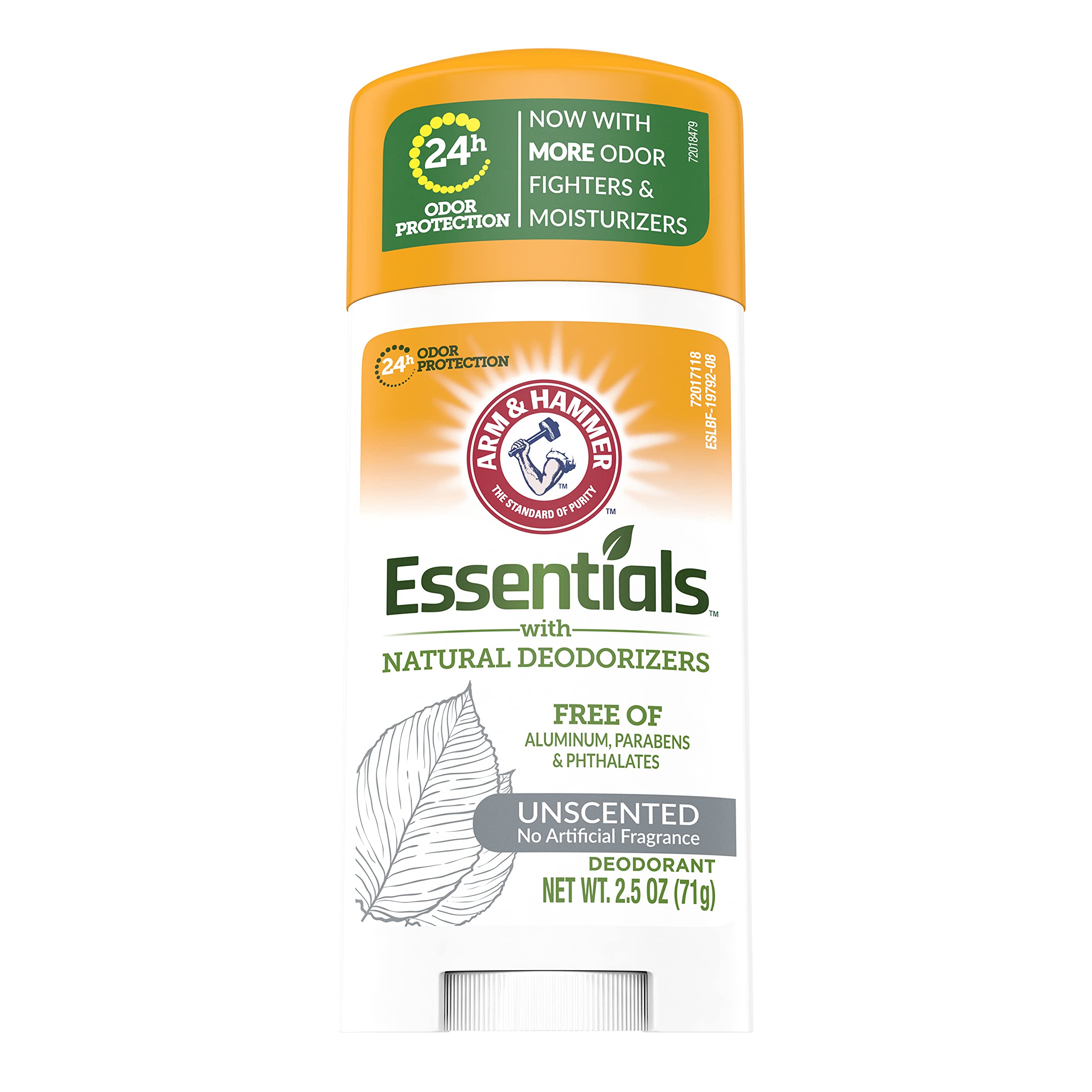 Arm & Hammer Essentials Solid Deodorant Unscented 2.50 Oz (6 Pack)