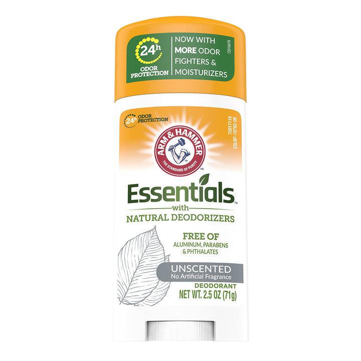 Arm & Hammer Essentials Solid Deodorant Unscented 2.50 Oz (6 Pack)