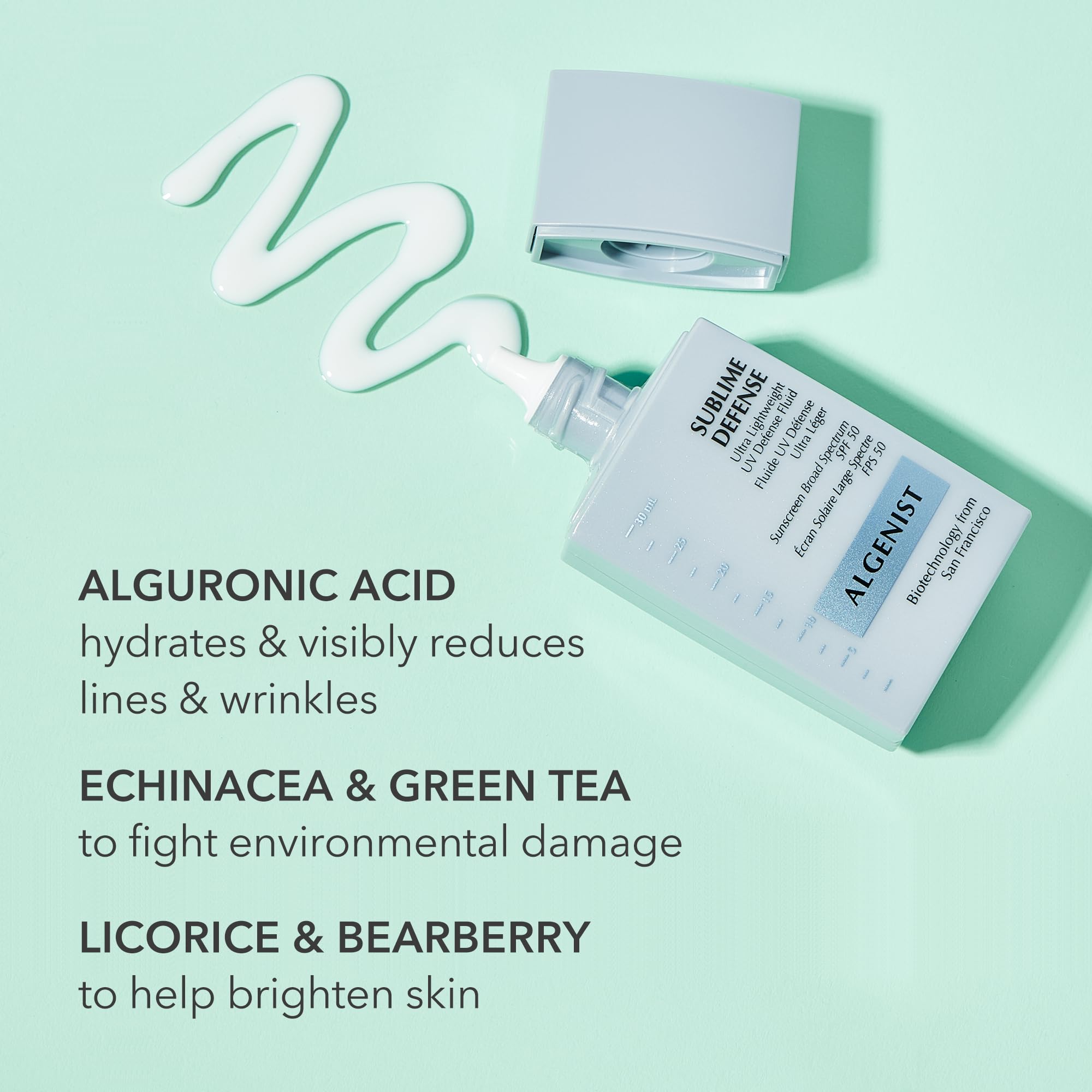 Algenist Ultra Lightweight UV Defense Fluid SPF 50 for Women, 1 Ounce