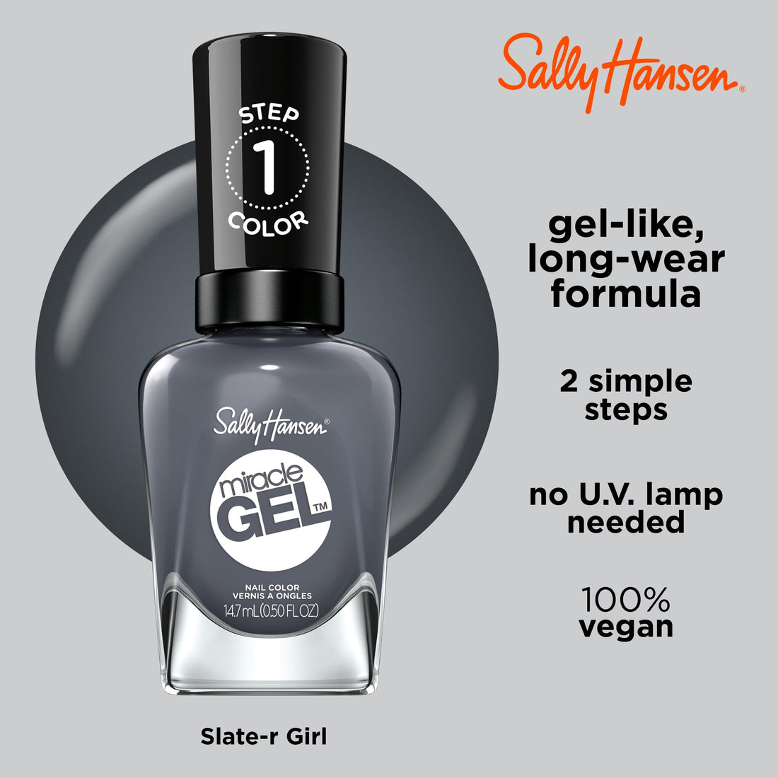 Sally Hansen Miracle Gel -Slate-R Girl, Slate-R Girl, 75 g