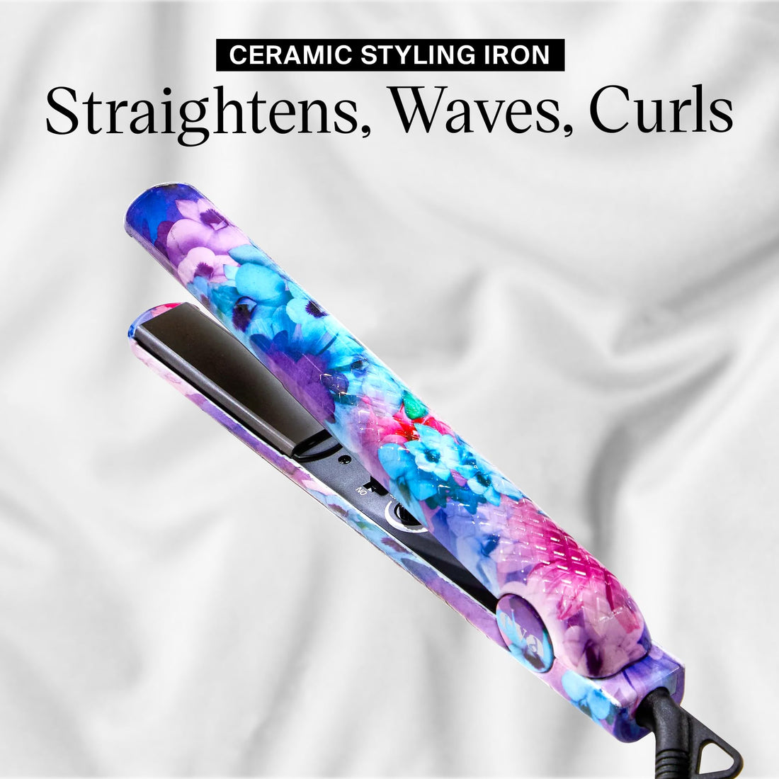 Eva NYC Health Heat Ceramic Styling Iron, Floral Frenzy