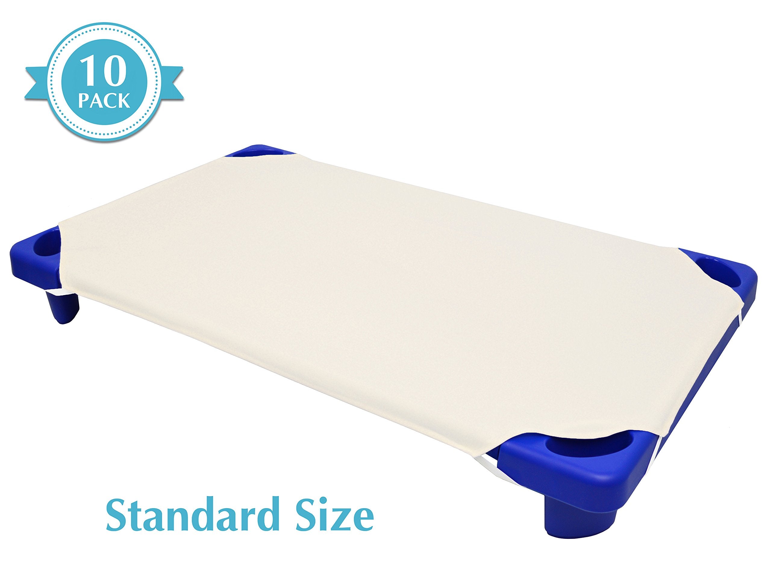 American Baby Company 10-Piece 100% Natural Cotton Percale Standard Daycare/Pre-School Cot Sheet, Cream, 23 x 51, Soft Breathable