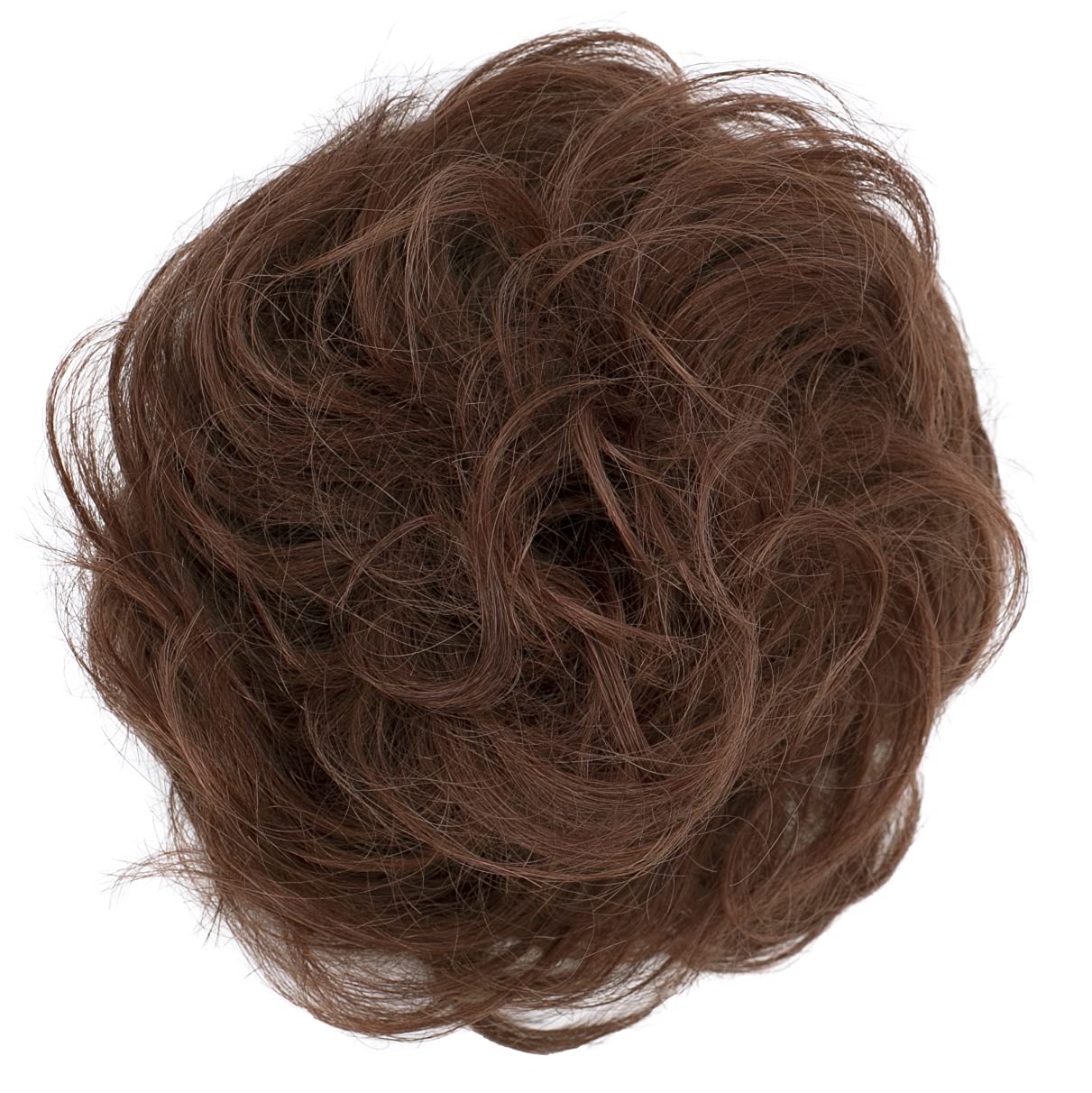 dark red 33 H312 : PRETTYSHOP 100% Human Hair Scrunchy Scrunchie Bun Up Do Hair Piece Hair Ribbon Ponytail Extensions Wavy Curly Messy Div. colours (dark red 33 H312)