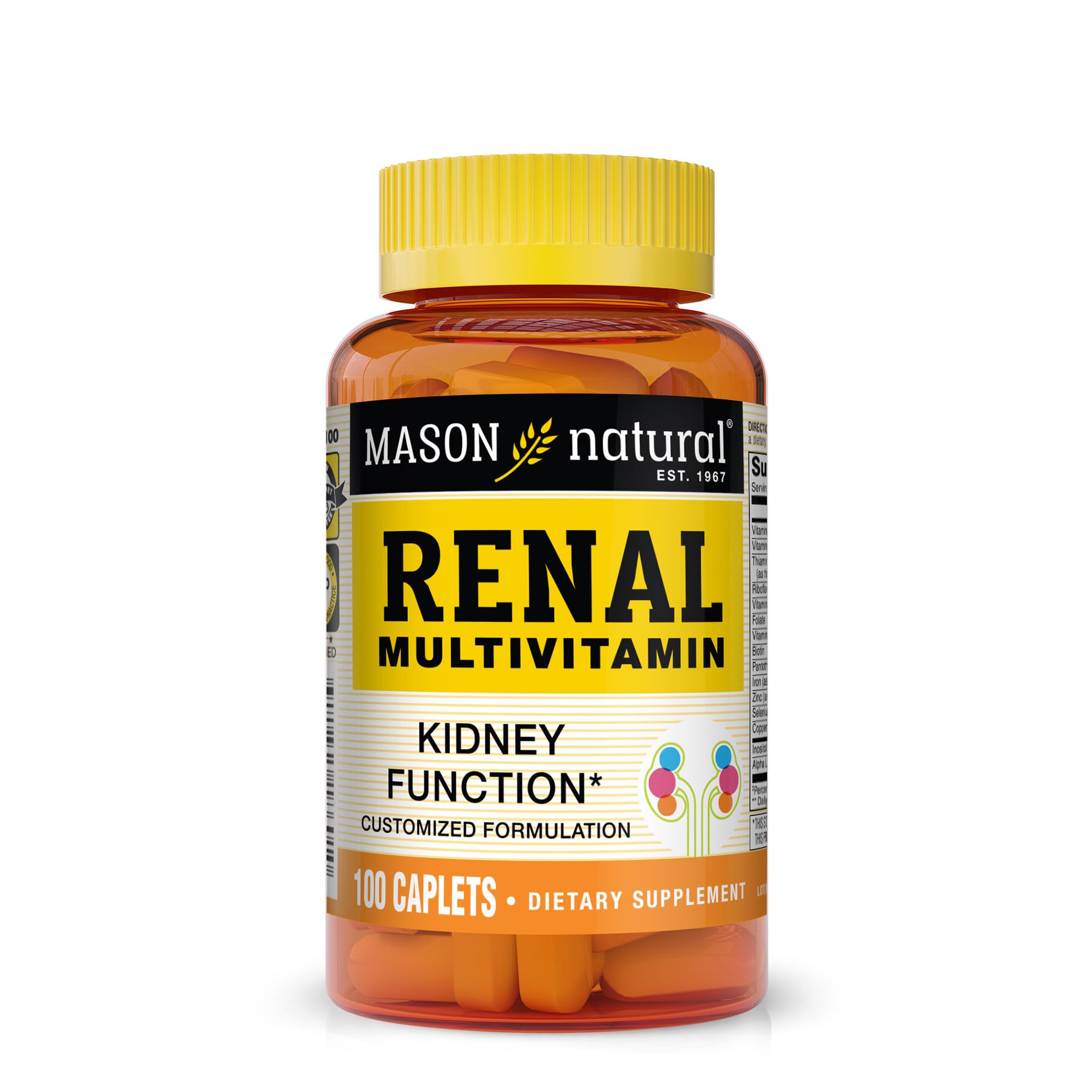 MASON NATURAL Renal MultiVitamin - Suitable for Vegetarians, 100 Caplets