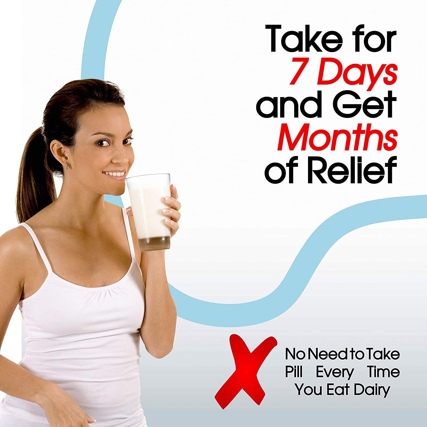 Lacto-Freedom Probiotic for Lactose Intolerance. 7 Day Supply Provides Months of Relief - Helps Digest Lactose in Dairy - Lactase Producing Probiotic - 21 Caps