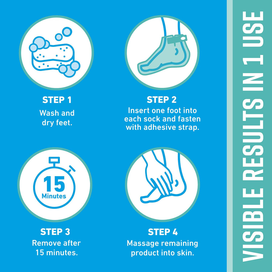 O'Keeffe's for Healthy Feet Intensive Moisturizing Foot Mask; Guaranteed Relief for Extremely Dry; Rough Feet; One Pair Single-Use Hydrating Foot Mask Socks; (Pack of 4)