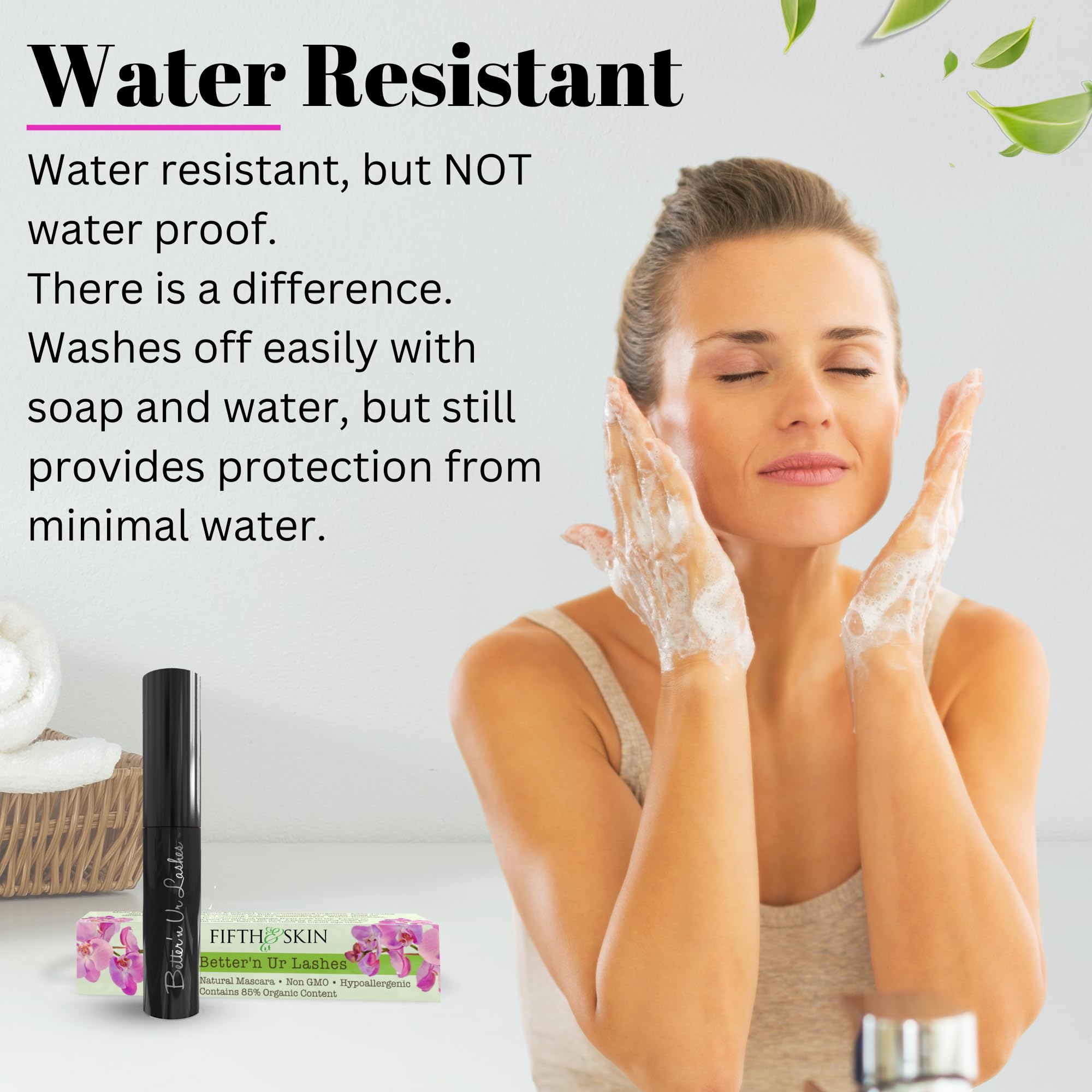 Skin2Spirit Black: Betterâ€™N Ur Lashes Organic Mascara (Black) | 100% Natural | Made W Certified Organic Ingredients | Non Gmo | Hypoallergenic For Sensitive Eyes | Length & Volume | Vegan | C