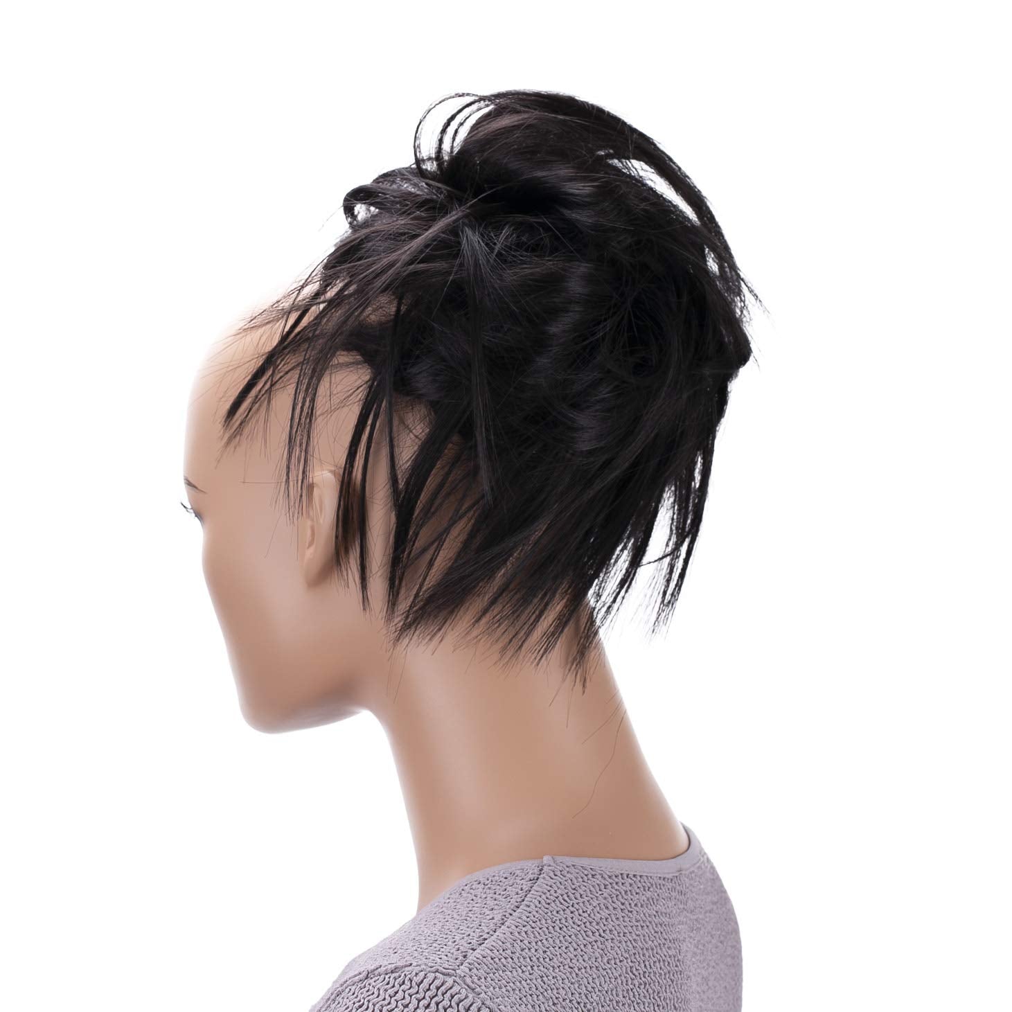 Black Brown # 3 G17F: Prettyshop Hairpiece Hair Rubber Scrunchie Scrunchy Updos Voluminous Wavy Messy Bun Black Brown # 3 G17F