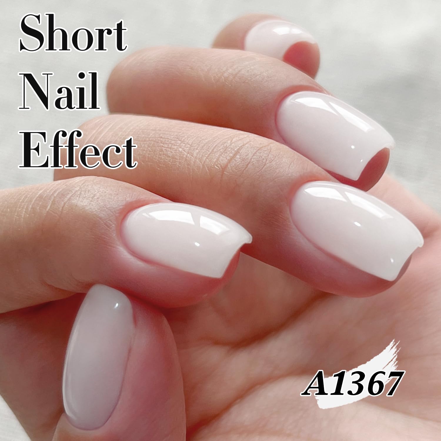 Double Rhythm 15ML Gel Nail Polish Pure Sheer Same Color Same Bottle Soak Off Gel Polish Art Manicure Salon DIY at Home for Women (Milky White-A1075)