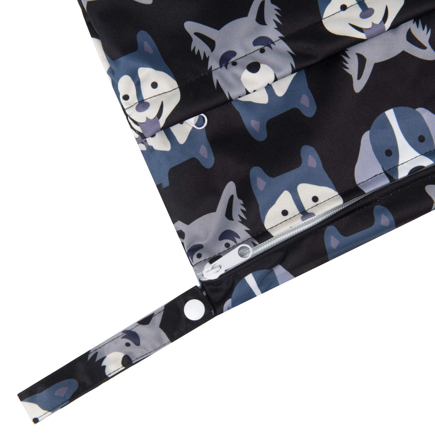 ALVABABY 2pcs Cloth Diaper Wet Dry Bags Waterproof Reusable with Two Zippered Pockets Travel Beach Pool Daycare Soiled Baby Items Yoga Gym Bag for Swimsuits or Wet Clothes L93107