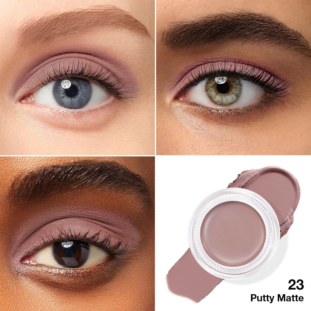 Kaely Single Cream Eyeshadow Pot, Putty Matte Highly Pigmented Monochrome Eye Shadow Palette Makeup, Waterproof Natural Mini Eyeshadow Brightener, sombras en crema para ojos, Blendable, 23