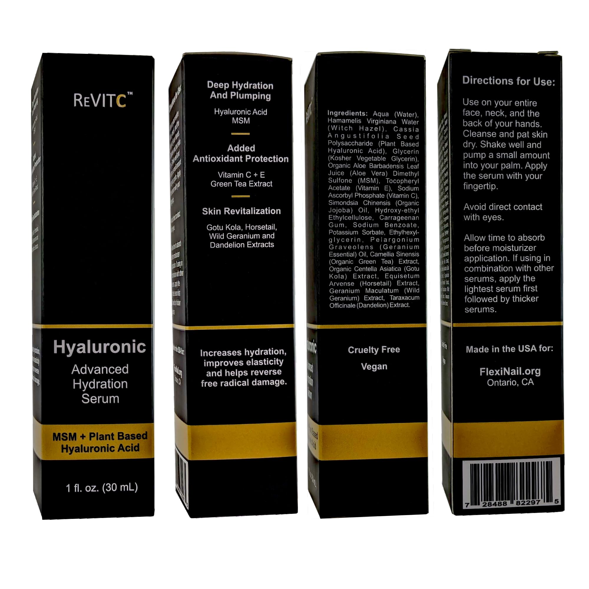 ReVitC Hyaluronic Advanced Hydration Serum with MSM and Plant Based Hyaluronic Acid