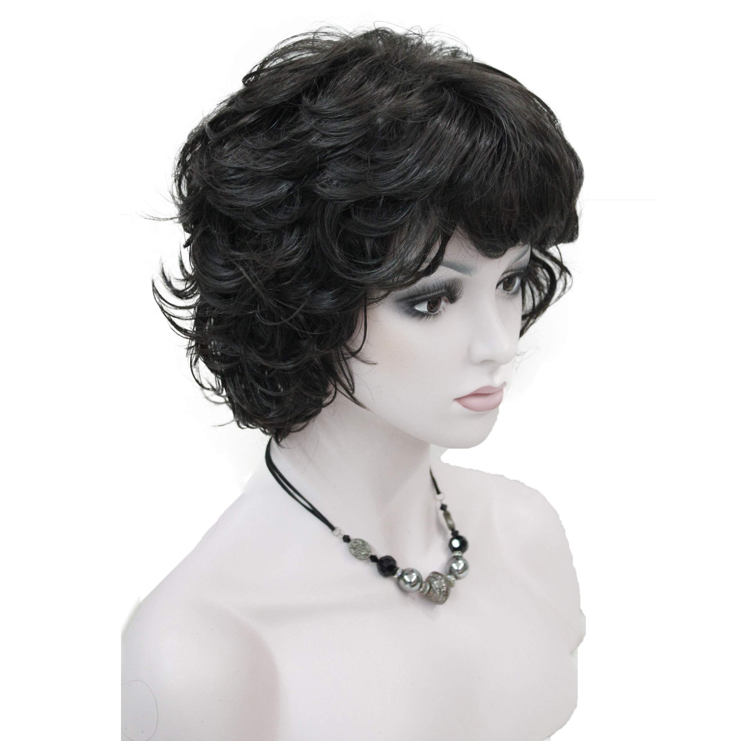 Wigingway #4: Wiginway Ladies Wigs Short Wavy Bob Wigs For Women Synthetic Capless Full Wig 9 Colors
