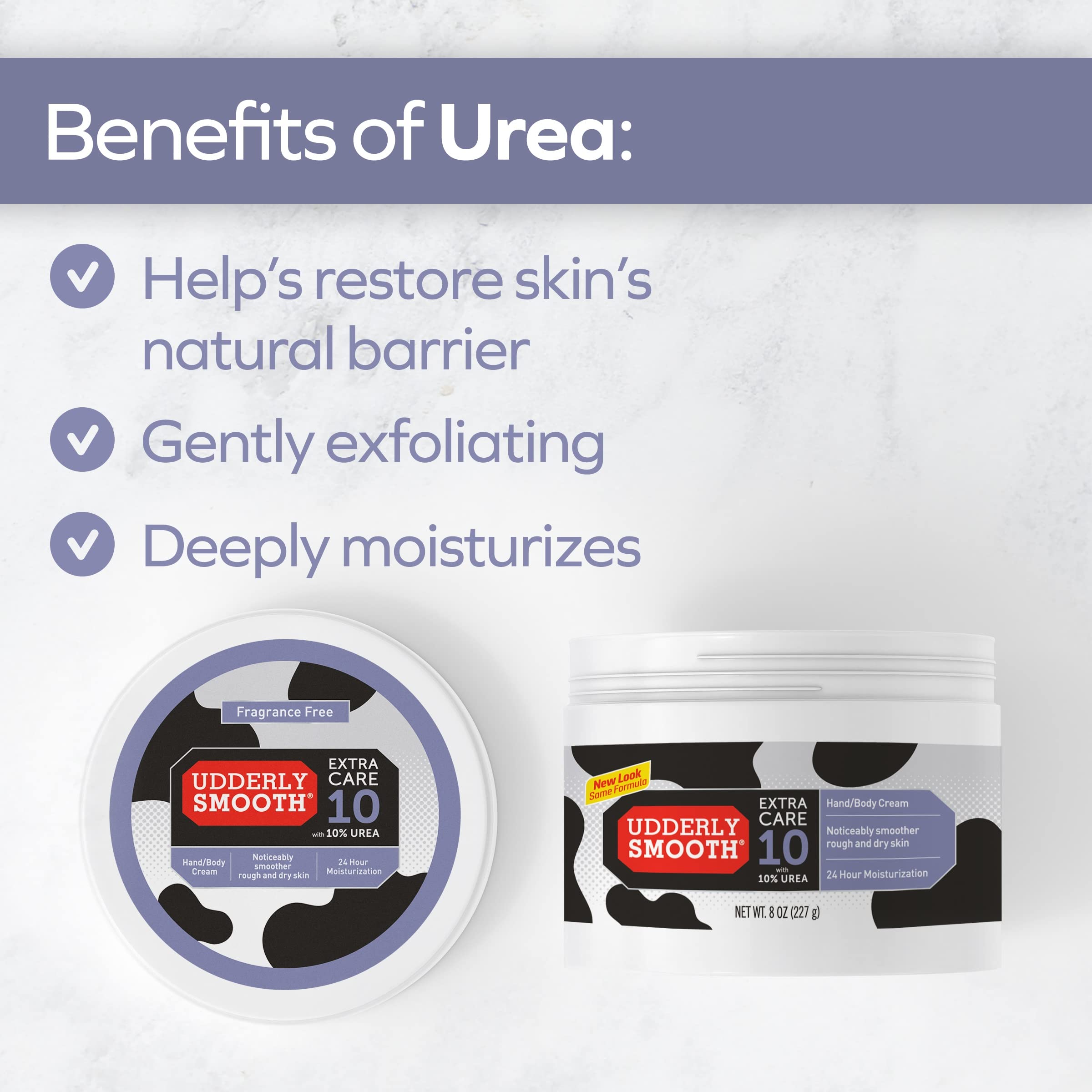 Udderly Smooth Extra Care Cream with 10% Urea for dry skin, Unscented, 8 Ounce (Pack of 2)