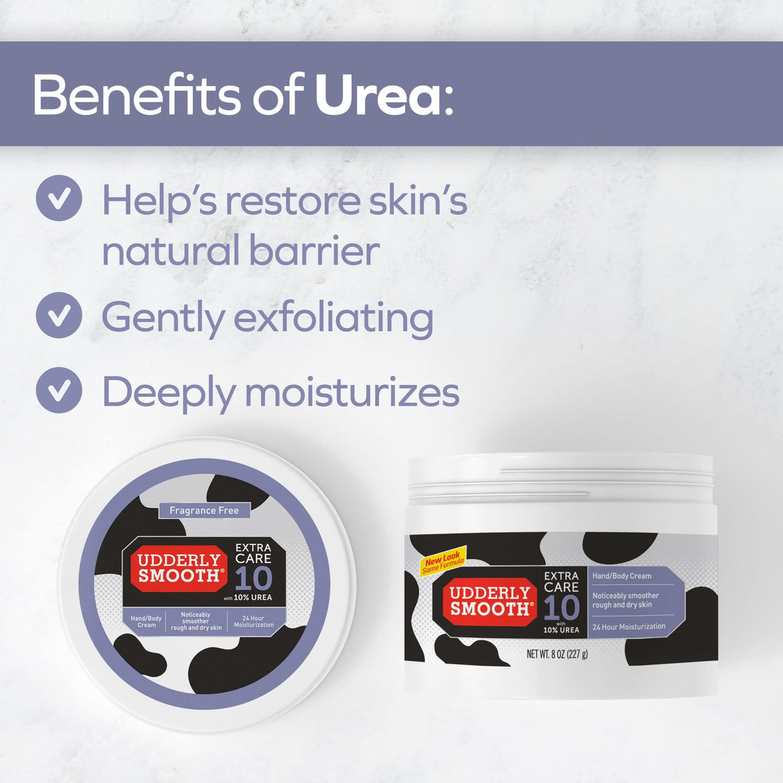 Udderly Smooth Extra Care Cream with 10% Urea for dry skin, Unscented, 8 Ounce (Pack of 2)