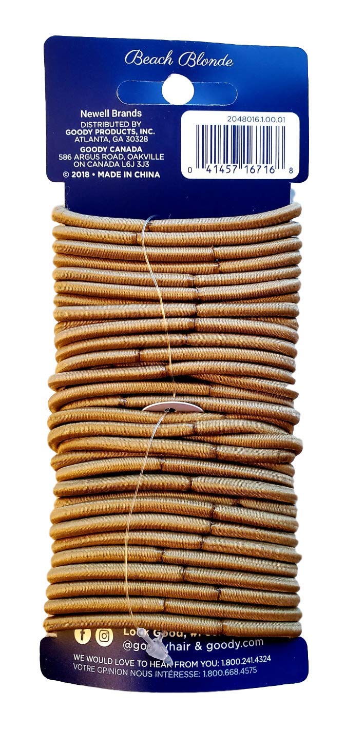 Ouchless 4mm No Metal Elastics Light Blonde & Medium Blonde (= 90pcs) by Goody