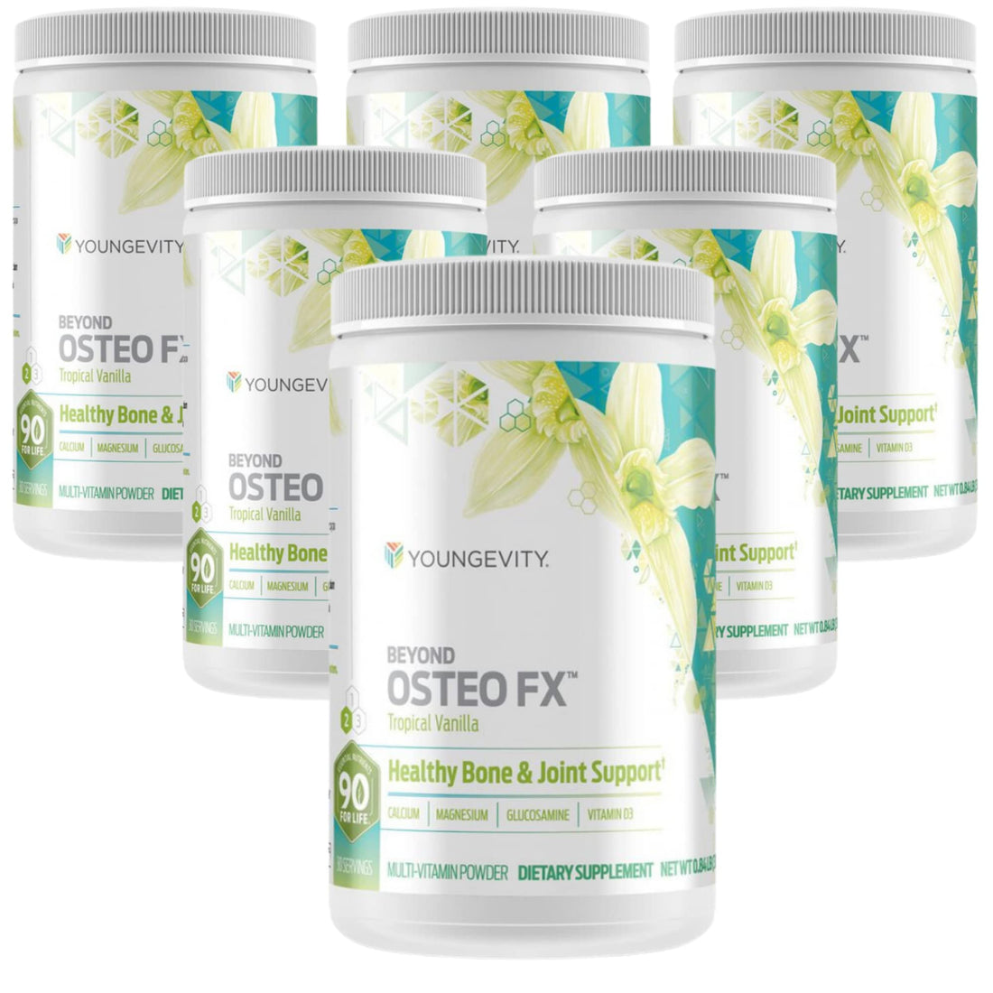 Youngevity Beyond Osteo FX - Tropical Vanilla | Healthy Bone & Joint Support | Multi-Vitamin Powder | 6 Canister