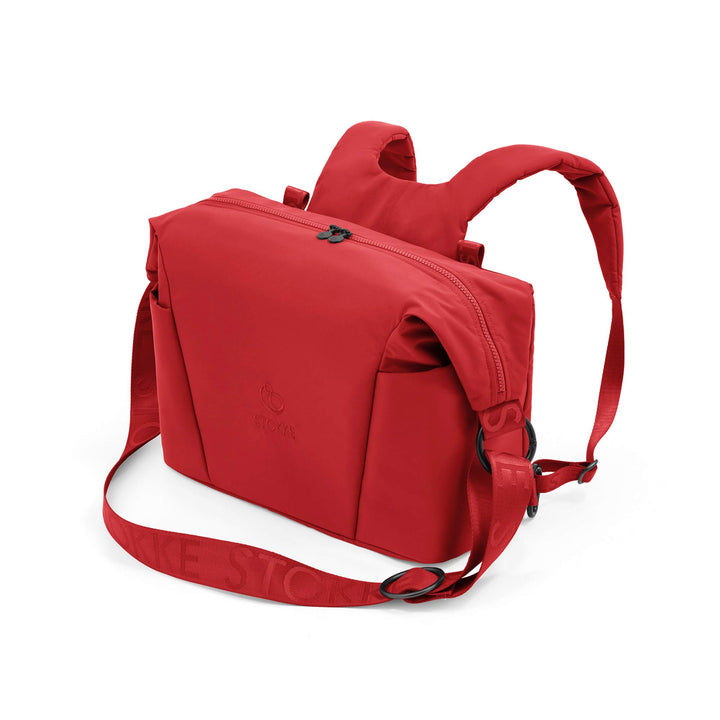 Stokke Xplory X Changing Bag, Ruby Red - Doubles As Shoulder Bag or Backpack - Includes Foldable Changing Mat - UPF 50+, Water Repellent, Easy to Clean