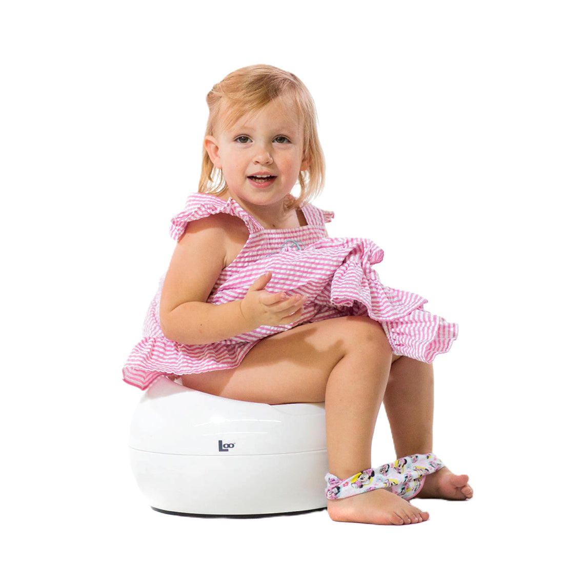 Joovy Loo Potty Training Toilet Featuring Splash Guard, Removable Inner Bowl, Non-Slip Base, and Low Anti-Tipping Profile - BPA, PVC & Phthalate Free - White