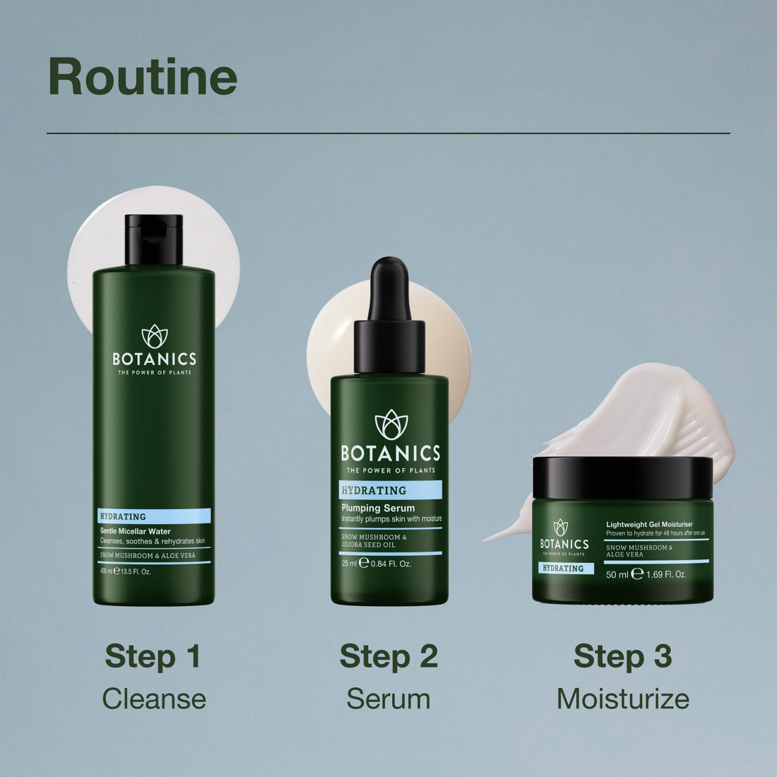 Botanics Lightweight & Hydrating Face Moisturizer for Women & Men - Gel Facial Moisturizer for Dry Skin - Enriched with Snow Mushroom & Aloe Vera - Vegan & Cruelty-Free 48-Hour Hydration (1.69 Fl Oz)