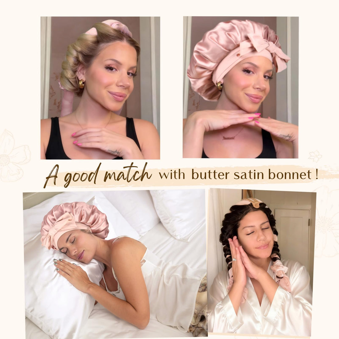 Yanibest Heatless Hair Curler, No Heat Hair Curlers to Sleep in, Super Soft Ribbon Wrap for Long Hair, Overnight Heatless Curling Set with Scrunchies and Clip, for All Hair types